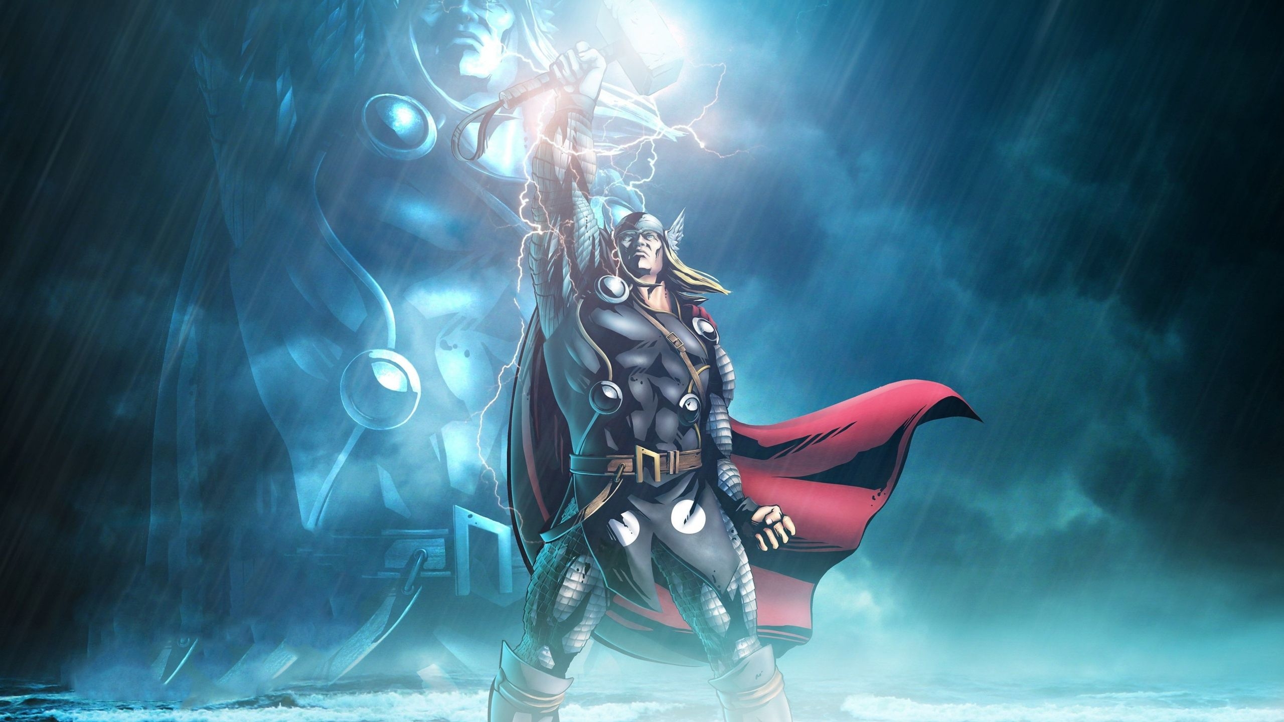 2560x1440 Download  wallpaper marvel, lightning god, thor, art, dual wide, widescreen 16: widescreen,  HD image, background, 16858, Desktop