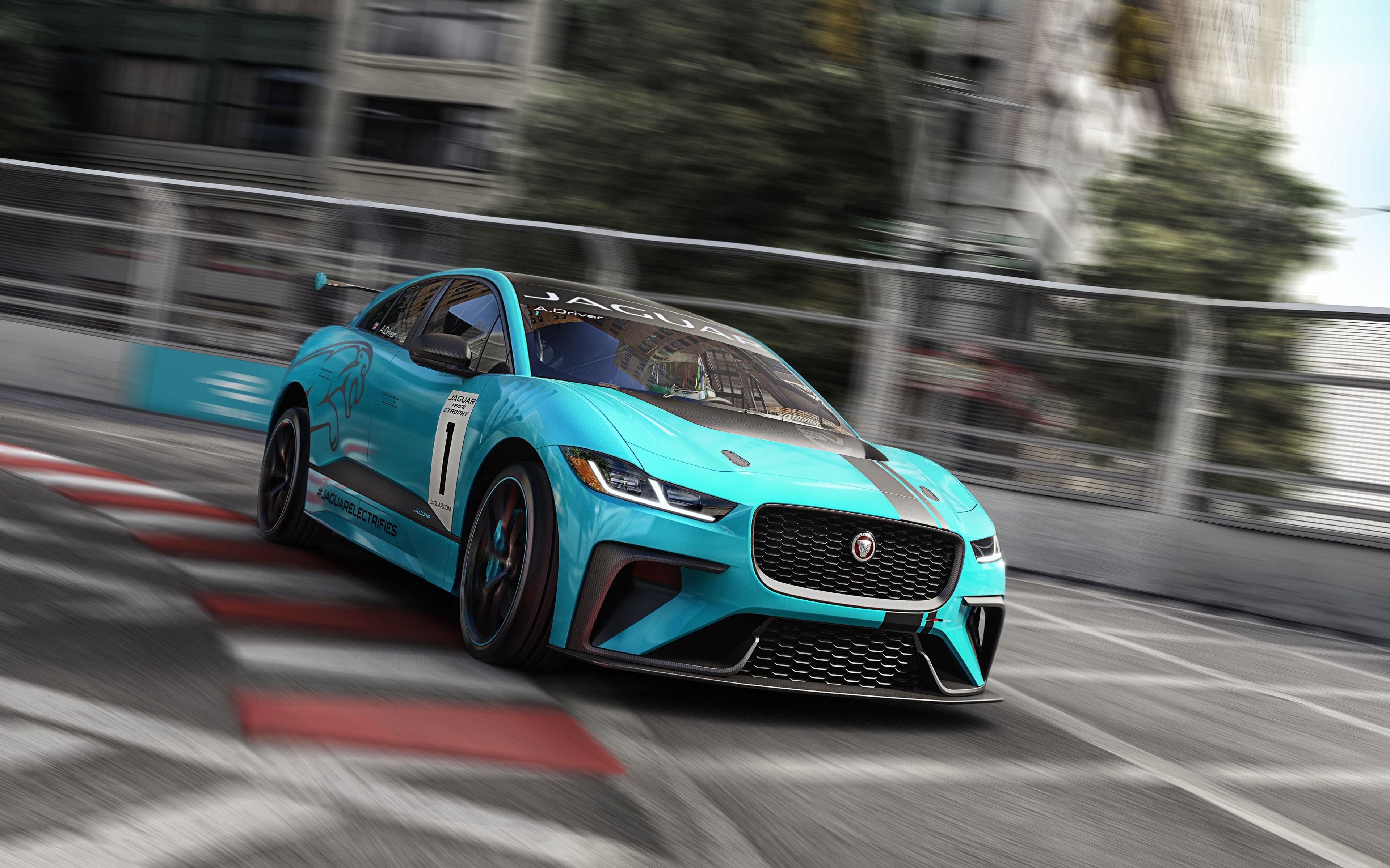 3840x2400 Wallpaper 4k Jaguar I PACE eTROPHY Electric Race Car 4K Car, Electric, eTROPHY, Jaguar, Pace, Race, Works, Desktop