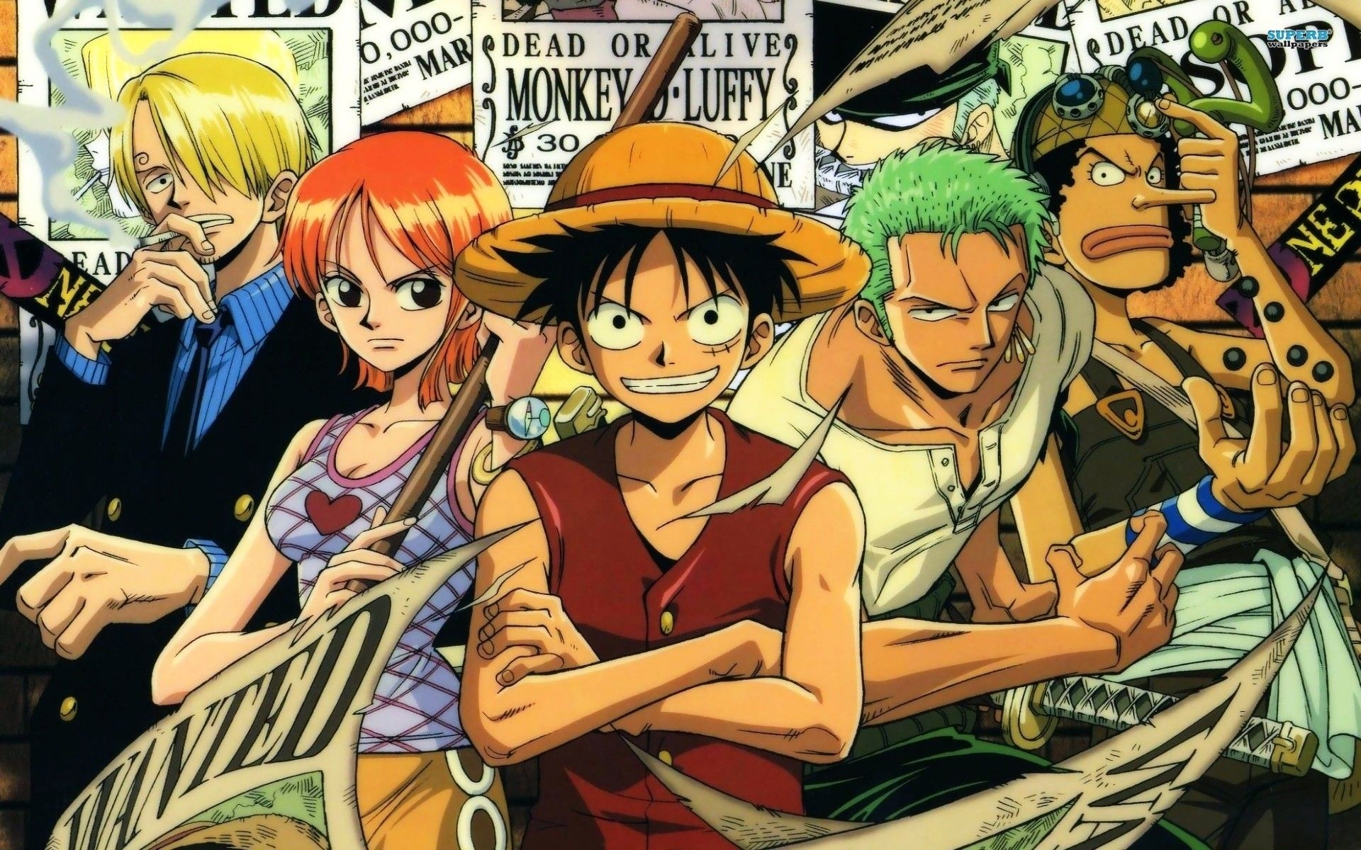 1920x1200 One Piece, Monkey D. Luffy, Nami, Roronoa Zoro, Usopp, Sanji, Anime Wallpaper HD / Desktop and Mobile Background, Desktop