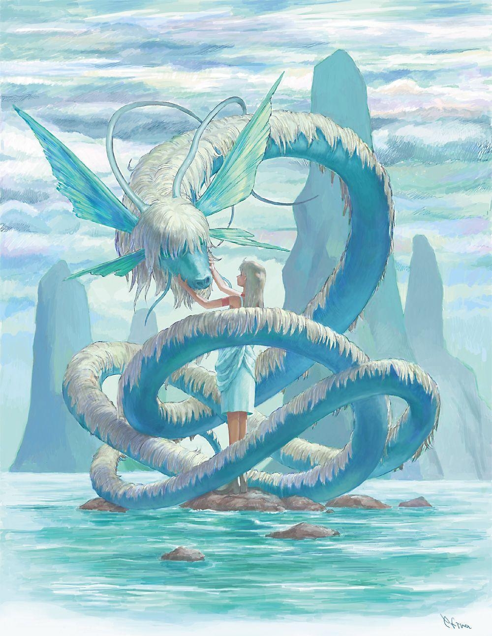 1000x1300 Water Dragon Art, Phone