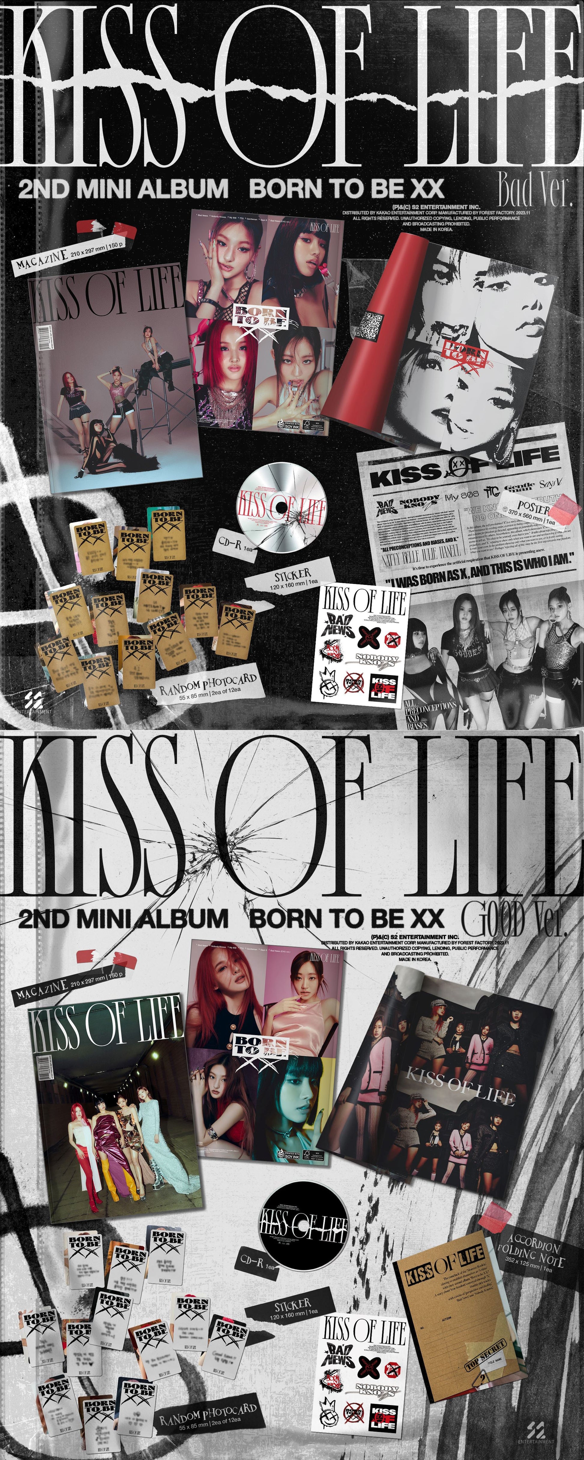 1950x4870 KISS OF LIFE MINI ALBUM [Born to be XX] + WhosfanPhotocard, Phone