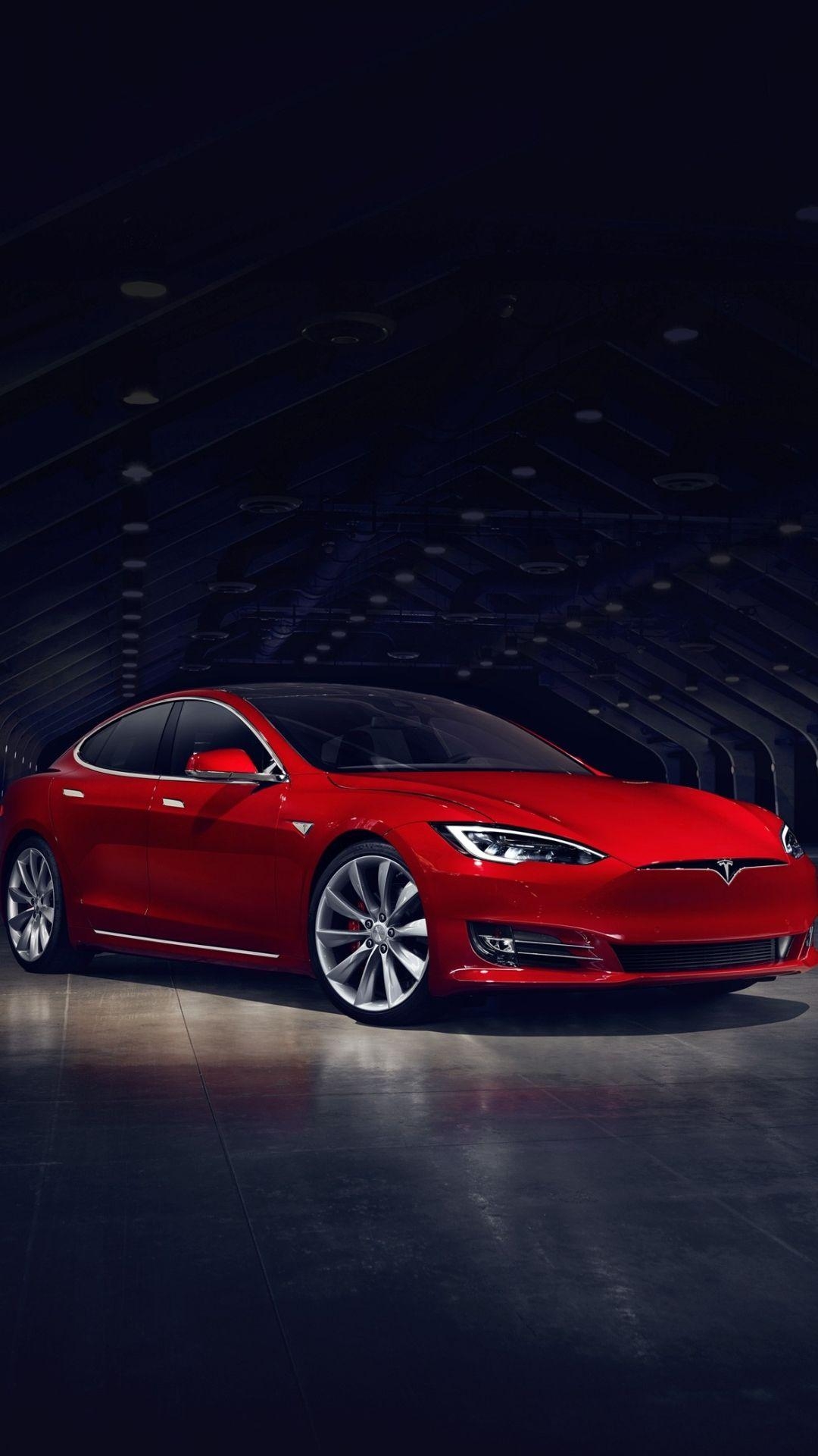 1080x1920 Red Tesla Model S No Grill #iPhone #wallpaper. iPhone 6 8, Phone