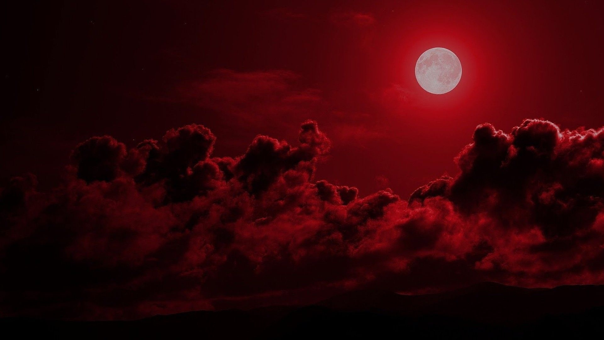 1920x1080 Moon Red Cloudy Sky HD Dark Aesthetic.hdwallpaper.in, Desktop