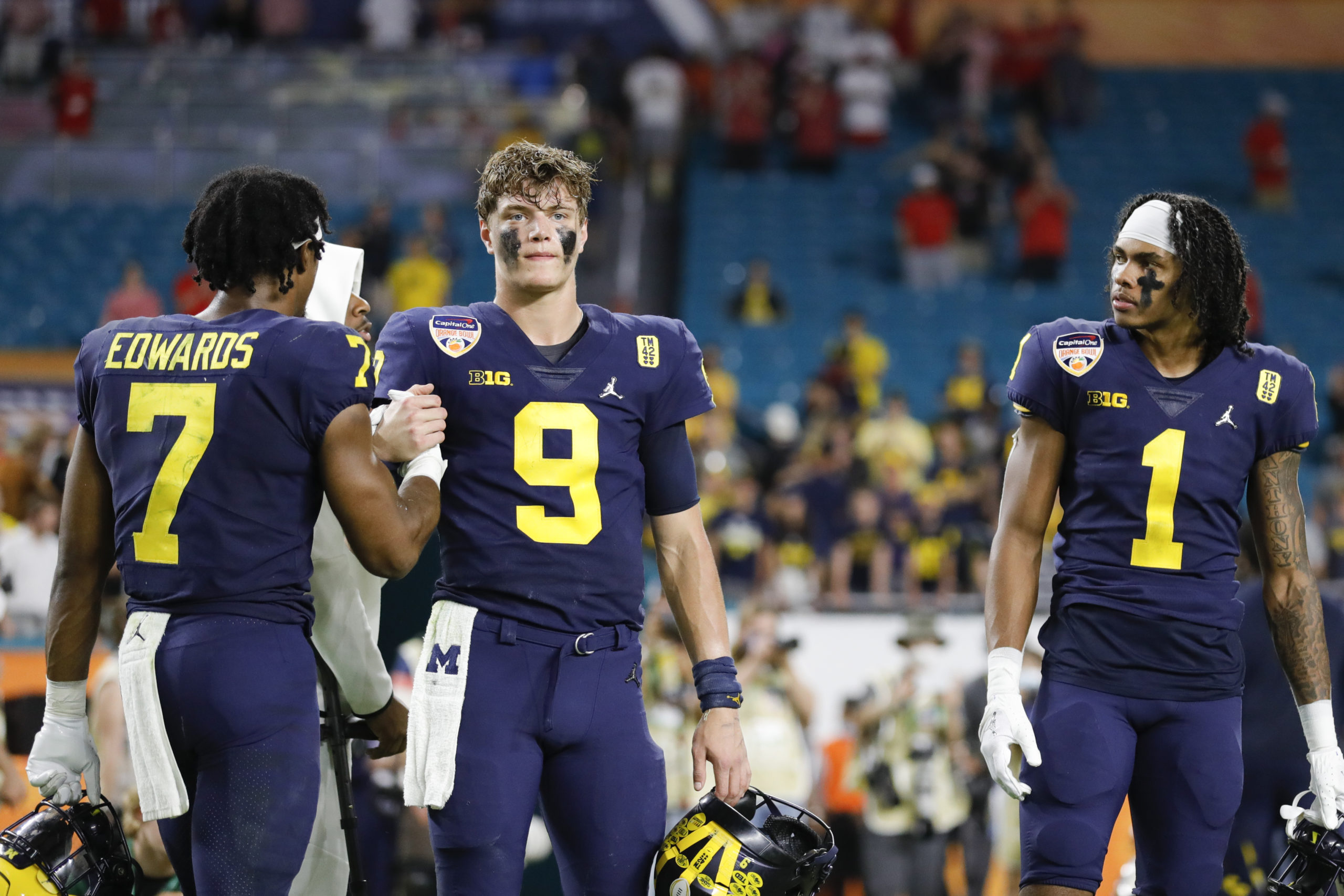 2560x1710 J.J. McCarthy reacts to Jim Harbaugh's interest in the NFL, his Michigan future, Desktop