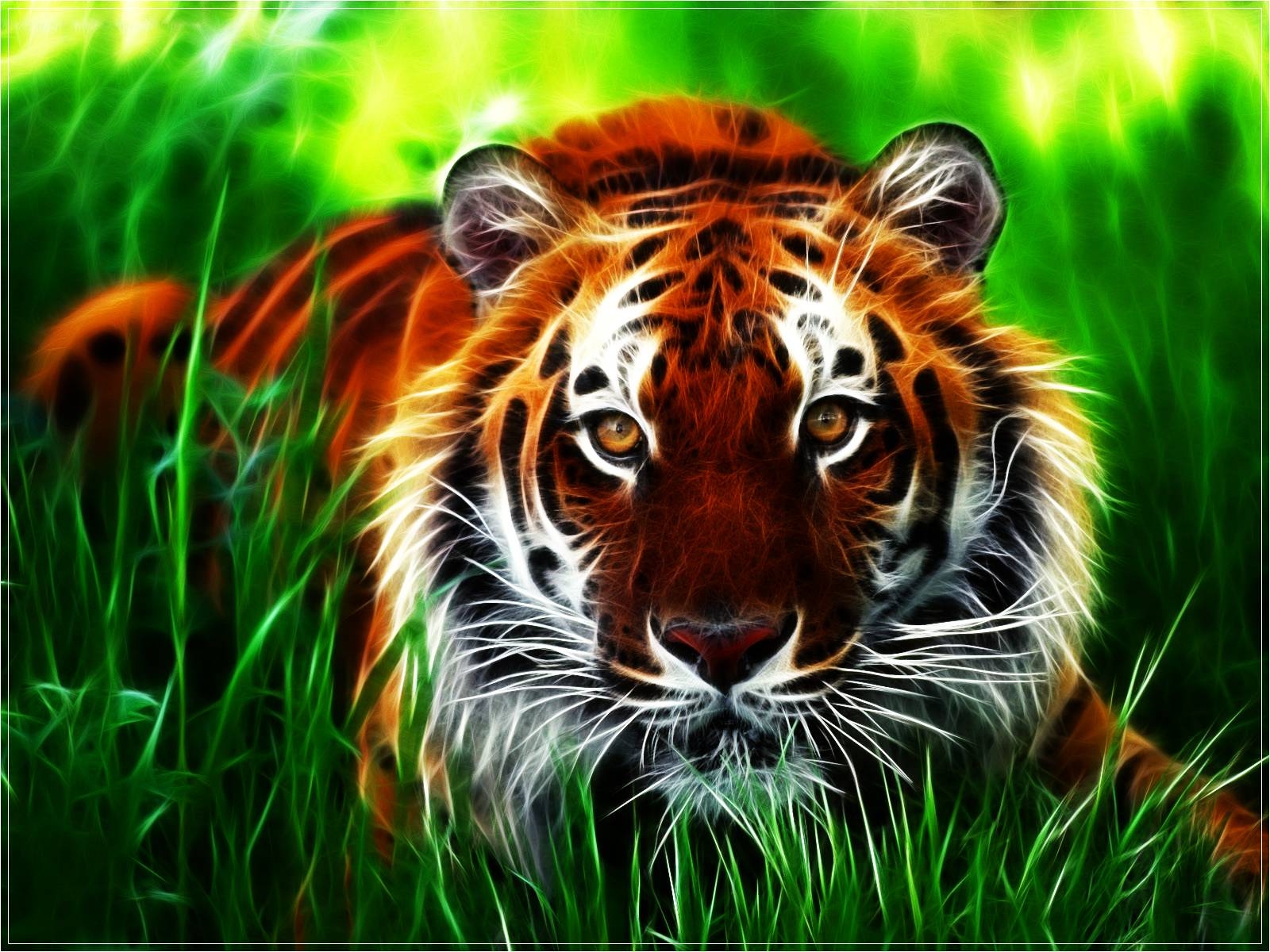 1600x1200 3D Tiger HD Wallpaper, Desktop