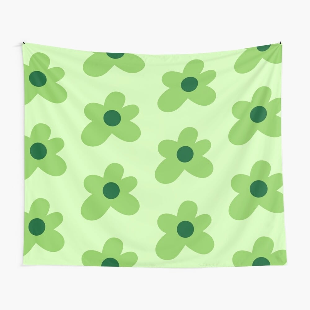 1000x1000 Green Y2K Flower (Green Background) Laptop Skin, Phone