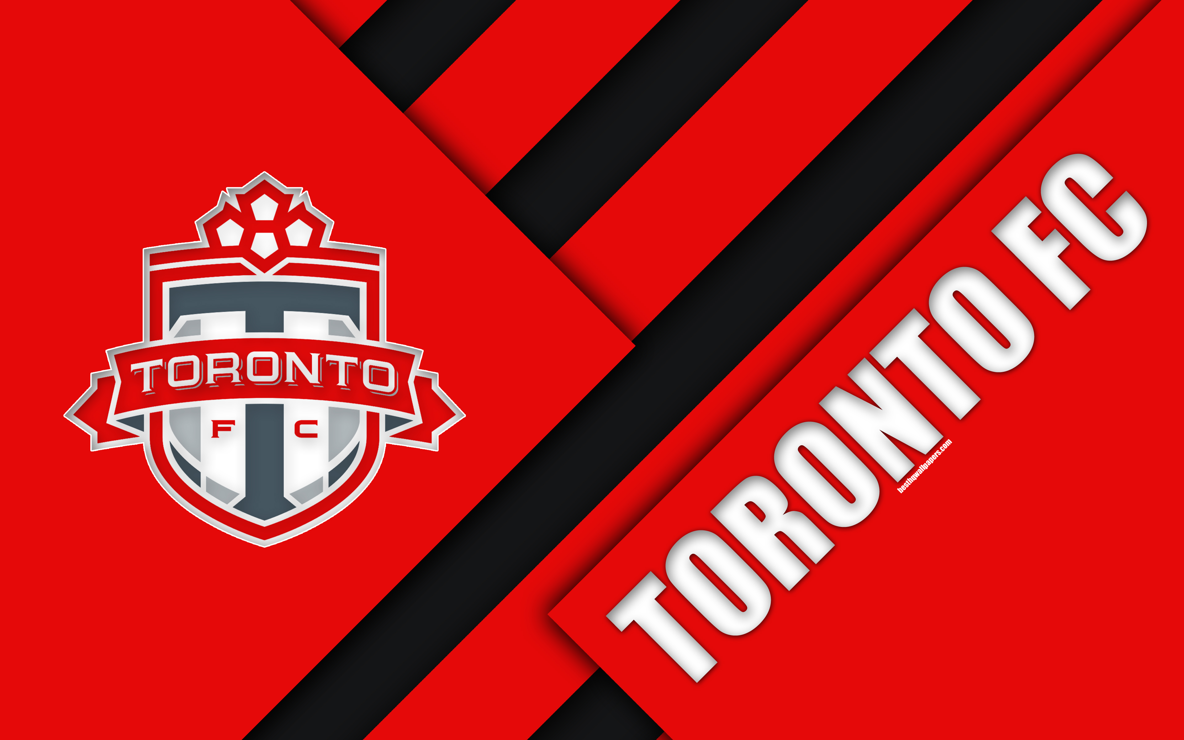 3840x2400 Download wallpaper Toronto FC, Ontario, Canada, material design, 4k, Desktop