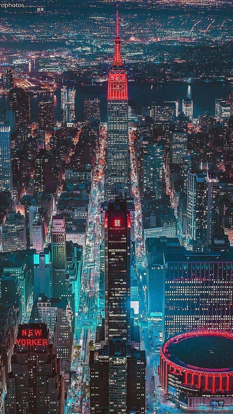 760x1350 New York City Night Glow iPhone Wallpaper, Phone