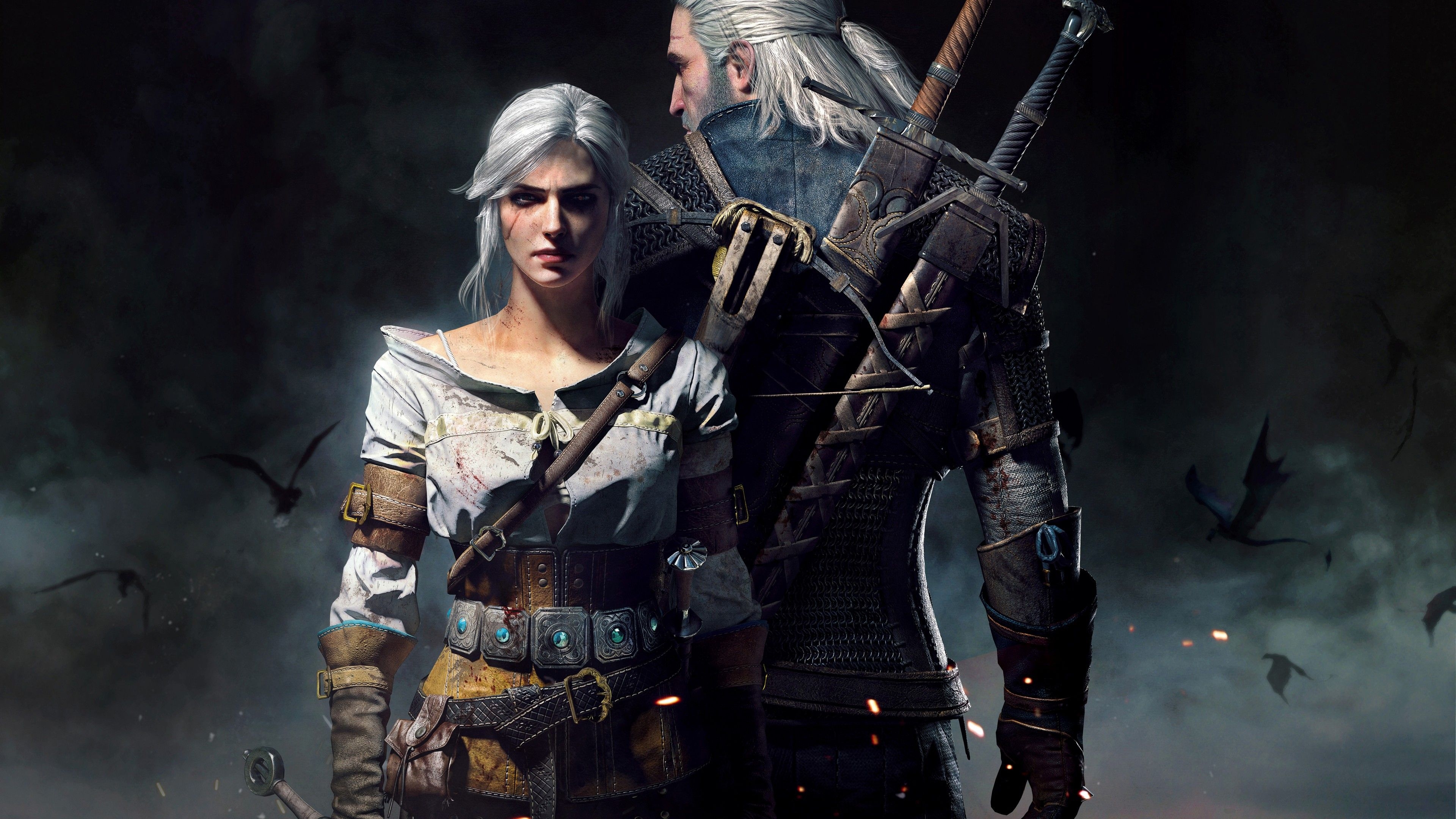 3840x2160 Wallpaper Geralt, Ciri, The Witcher 3, Wild Hunt, 5K, Games, Desktop