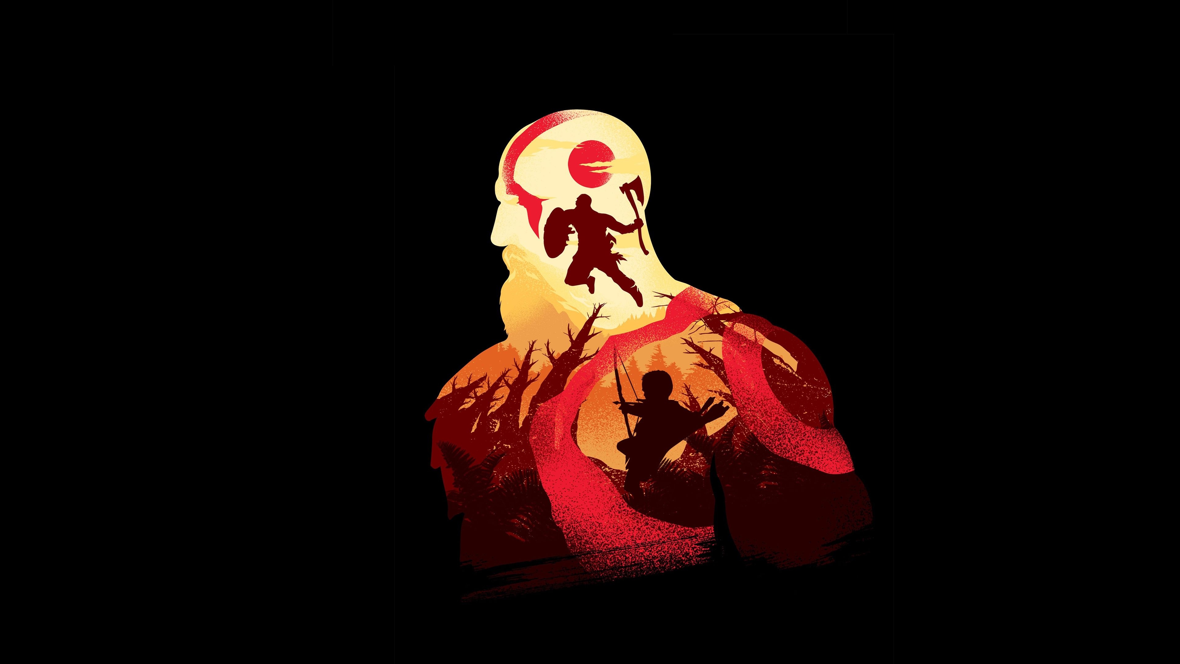 3840x2160 Download Minimal, video game, God of War, kratos wallpaper, 3840x 4K UHD 16: Widescreen, Desktop