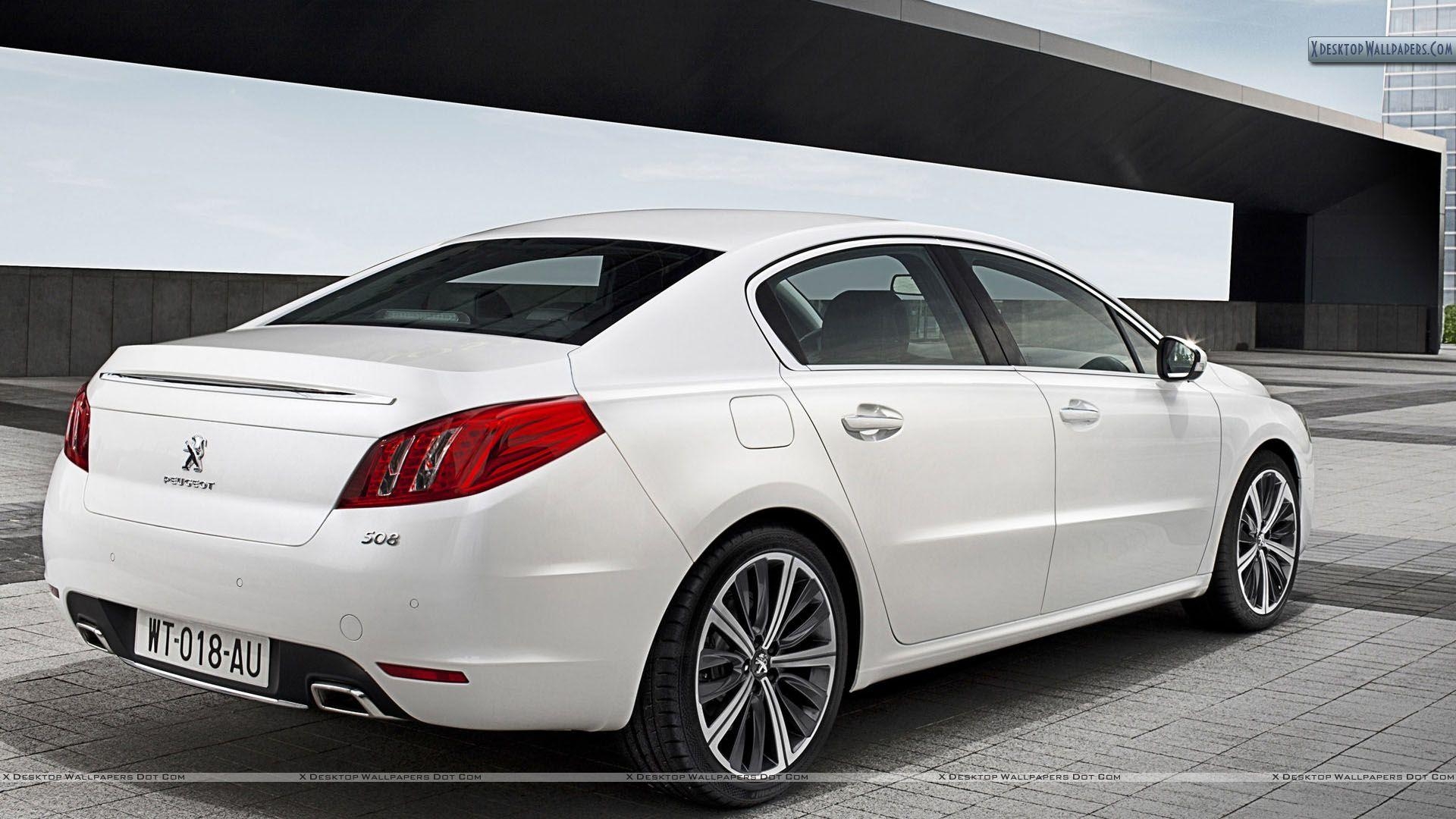 1920x1080 Peugeot 508 Saloon Back Pose in White Color Wallpaper, Desktop