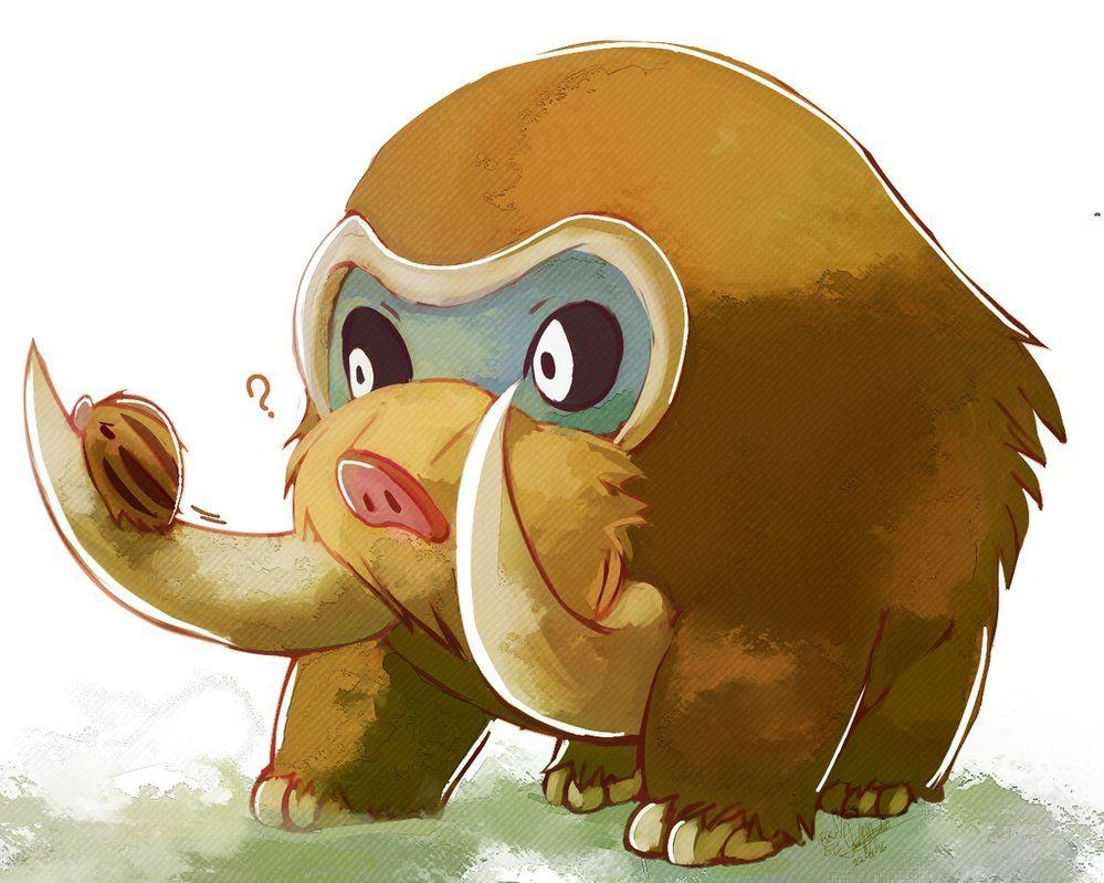 1000x800 Mamoswine And Lil Swinub By Mudkip Chan, Desktop