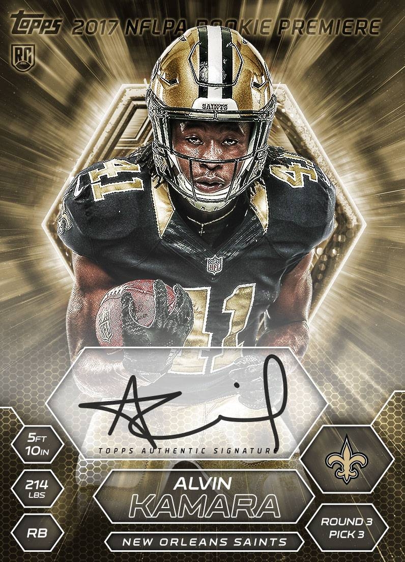 800x1110 Topps HUDDLE Alvin Kamara Signature ROOKIE PREMIERE 2017, Phone