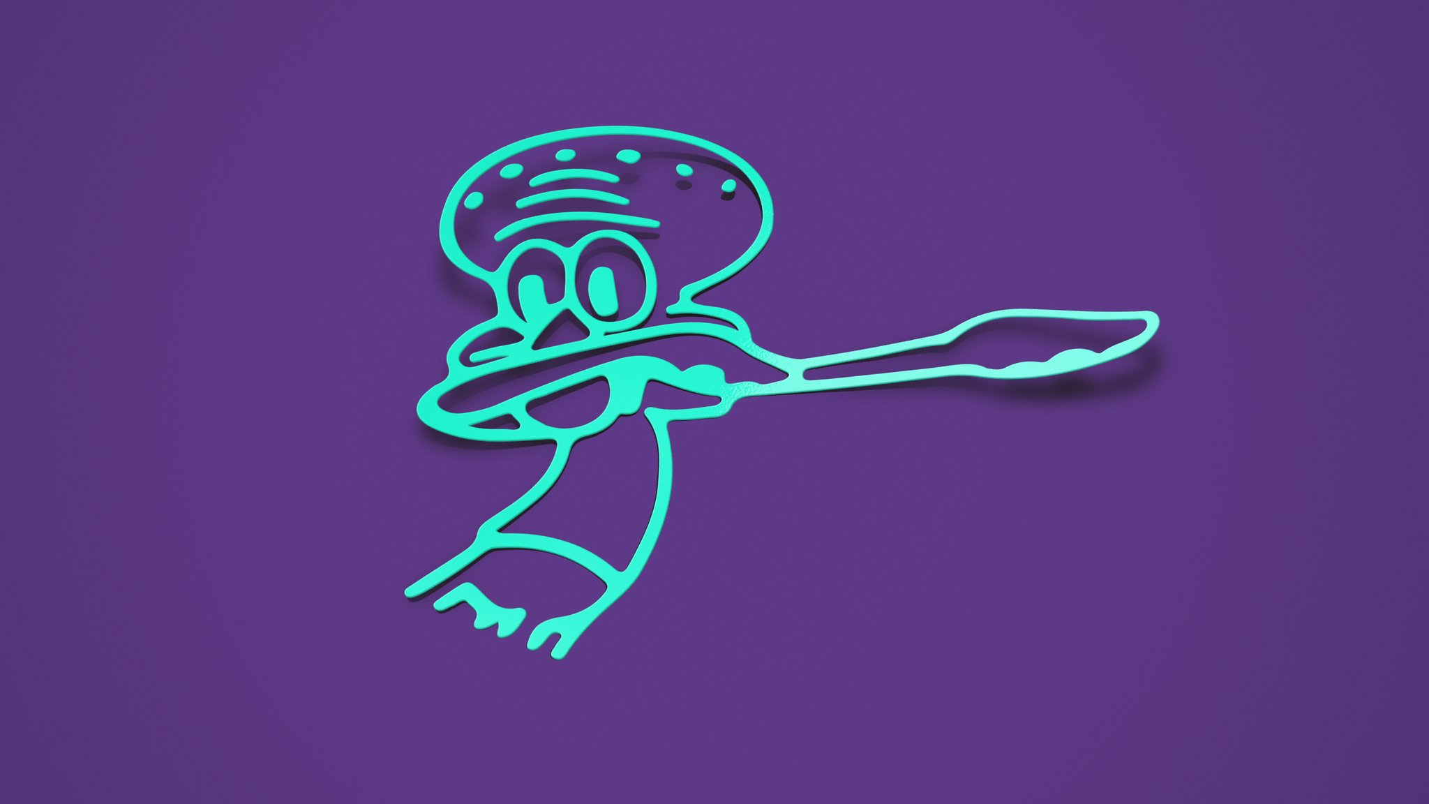 2050x1160 Dabbing Squidward Vinyl Sticker, Desktop