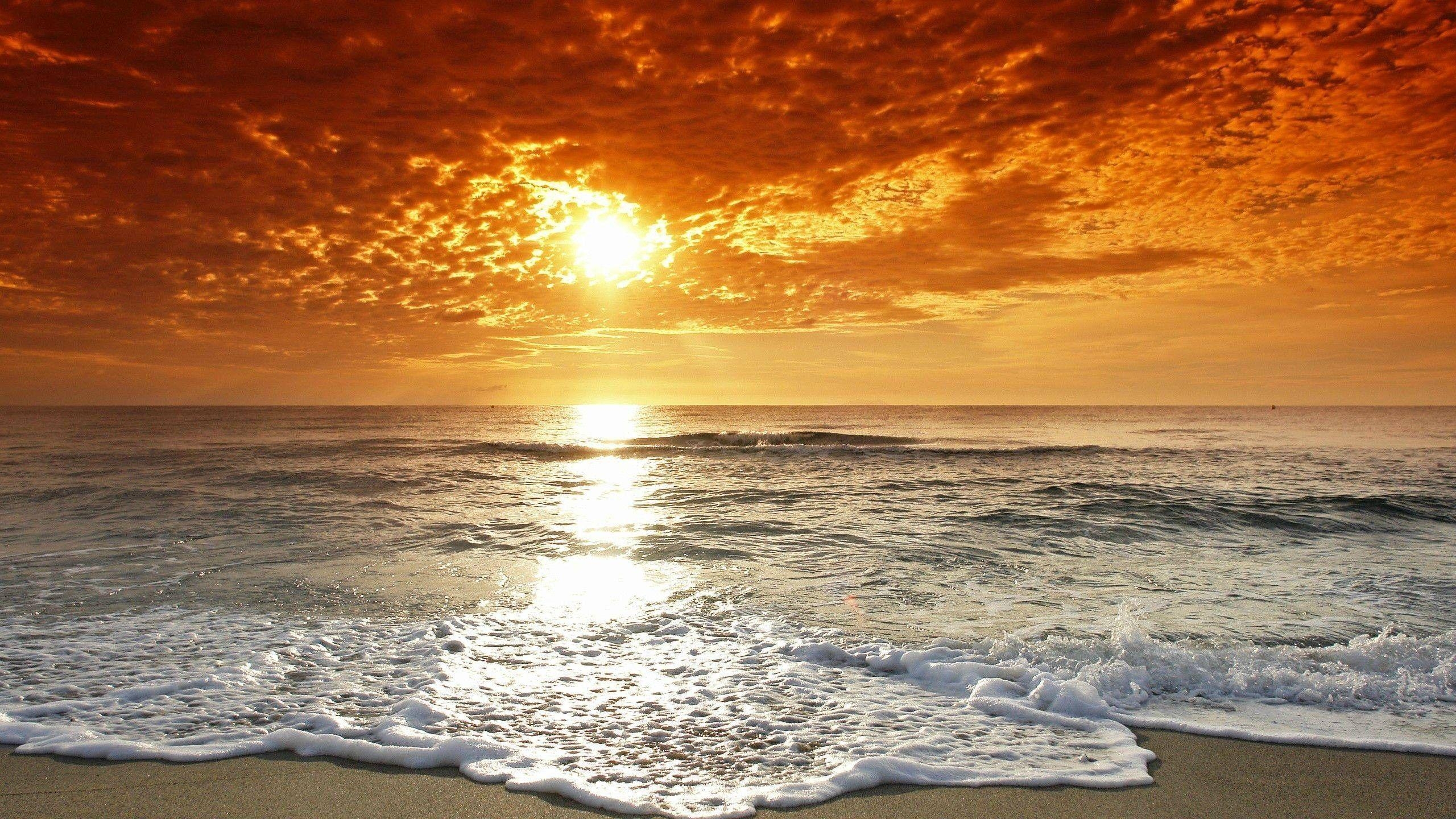 2560x1440 Sunrise Sun Beach Horizon Sea Orange, Movies (1573) Desktop, Desktop