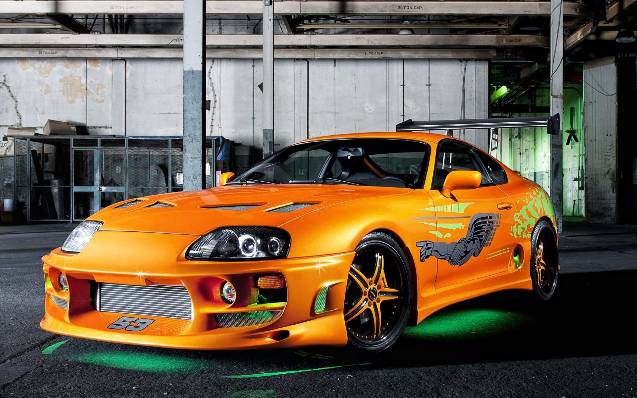 2560x1600 Orange Toyota Supra Green Neon The Fast And The Furious, Desktop