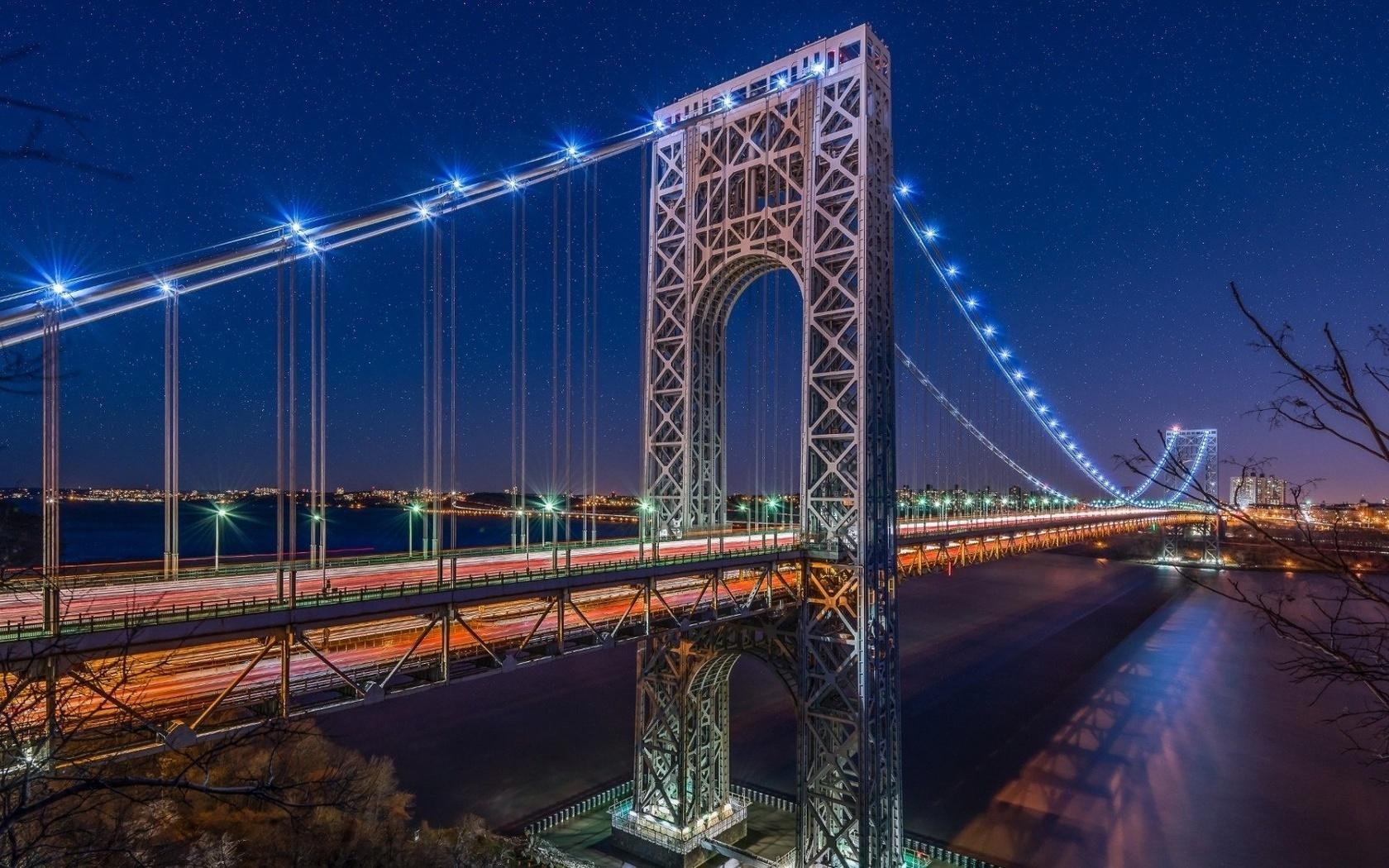 1680x1050 George Washington Bridge At Night HD Wallpaper. Wallpaper Studio 10, Desktop