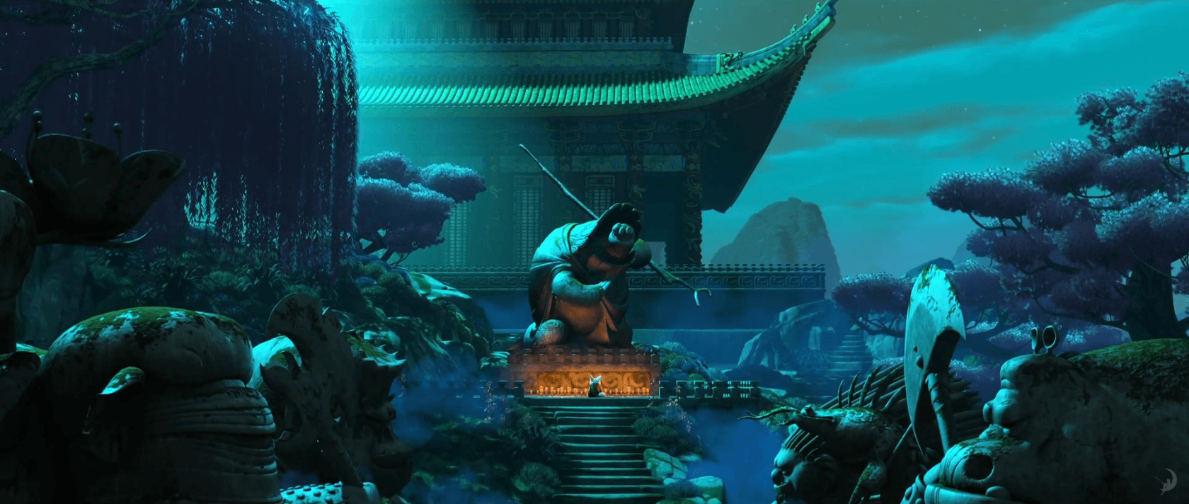 1680x720 Master Garden. Kung Fu Panda, Dual Screen