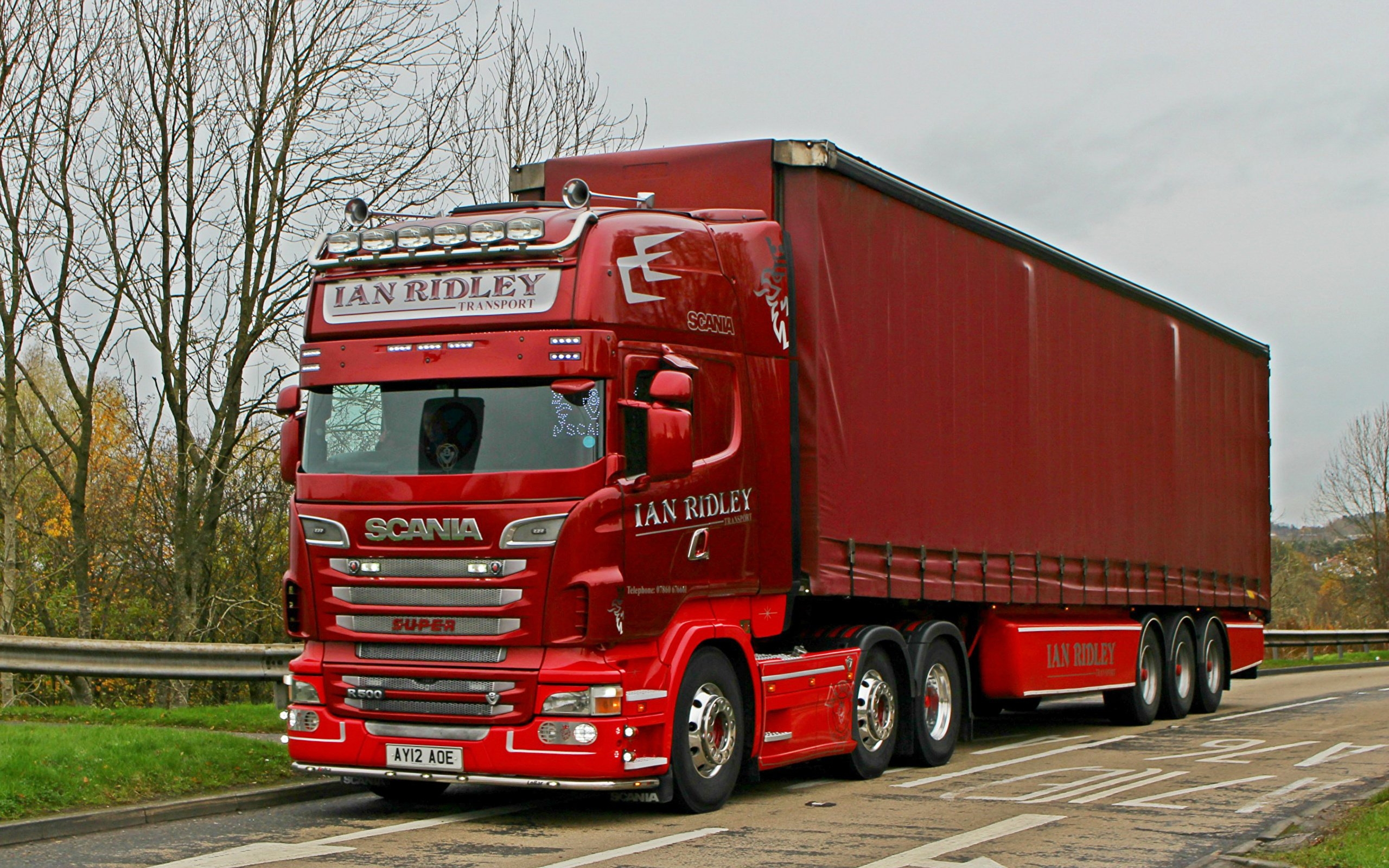 2560x1600 Wallpaper lorry Scania R500 V8 6 x 2 AY12AOE Red Cars, Desktop