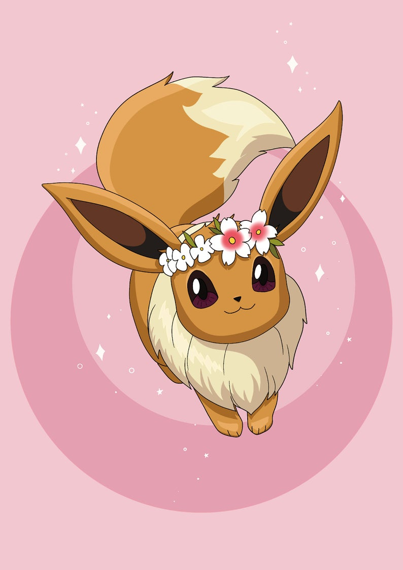 800x1130 Eevee Pokemon Printable. Pokemon Print. Cute Eevee. Kawaii Pokemon Eevee Print. Downloadable print. Kawaii Prints. Cute pokemon art. Cute cartoon wallpaper, Cute pokemon wallpaper, Eevee cute, Phone