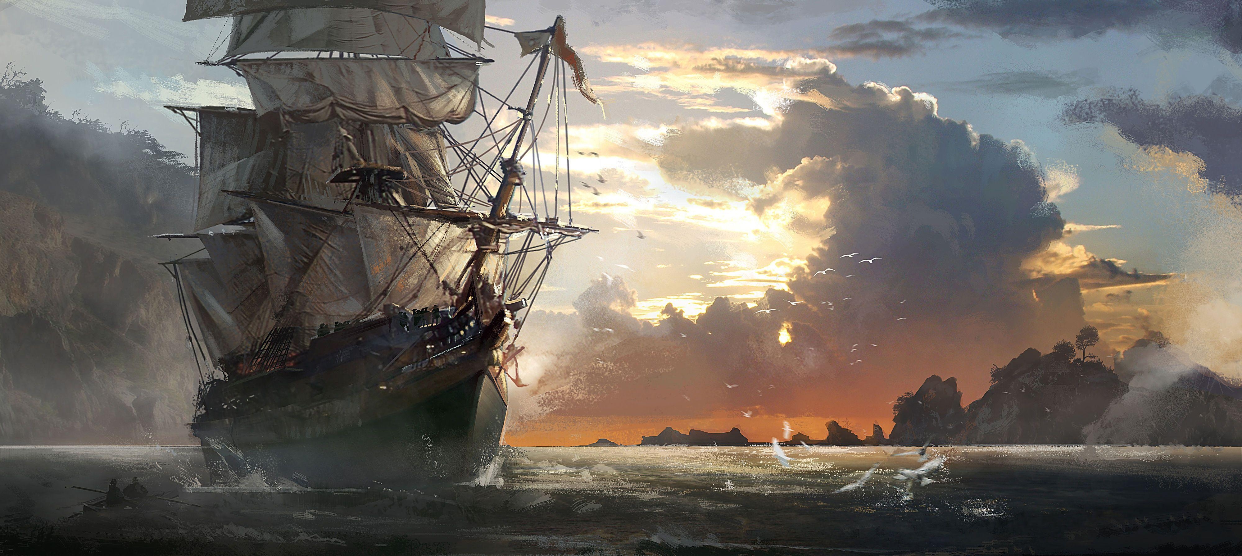 4000x1790 Assassin's Creed IV: Black Flag HD Wallpaper. Background, Dual Screen