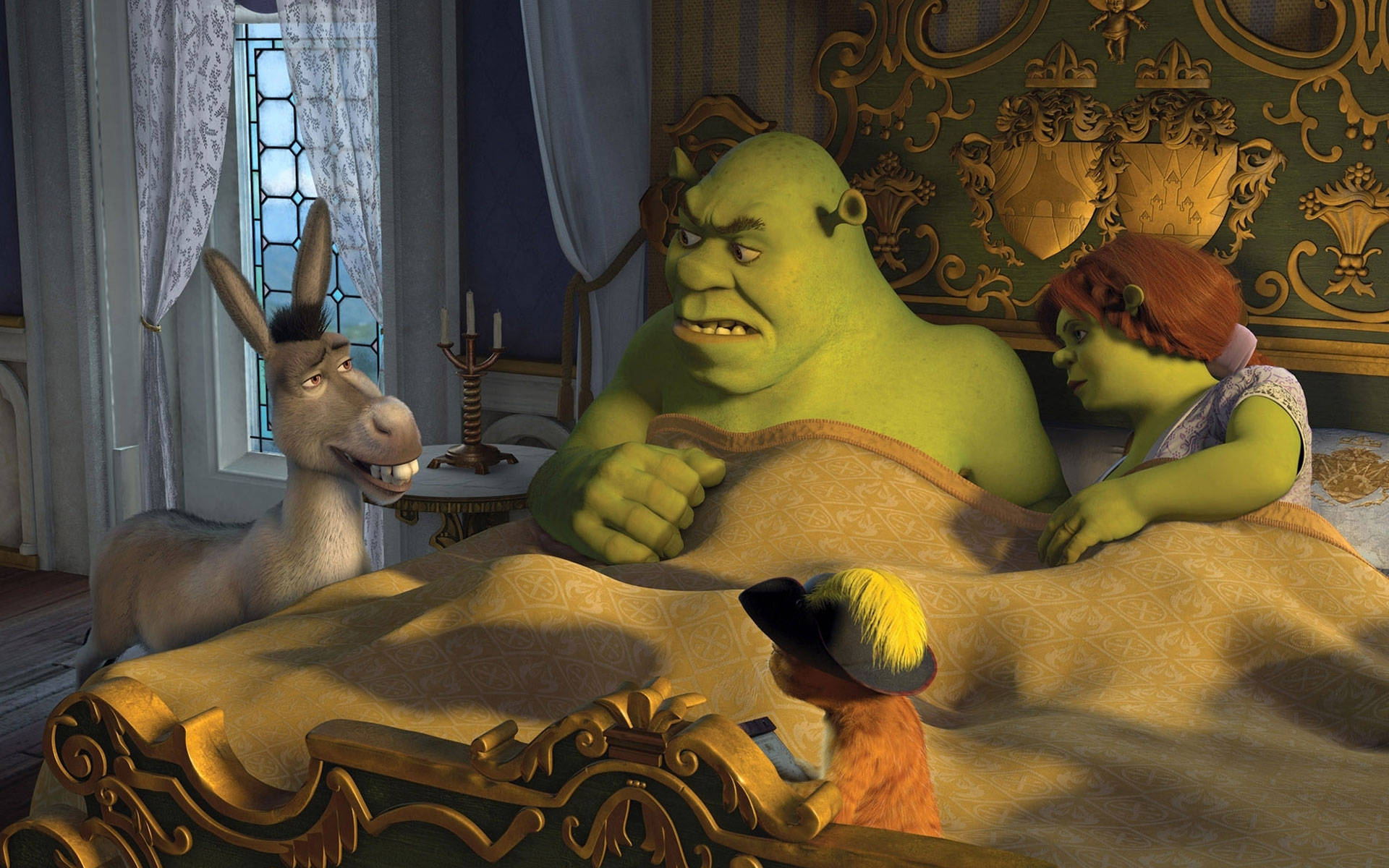 1920x1200 Download Fiona And Shrek 4k In Bed Wallpaper, Desktop