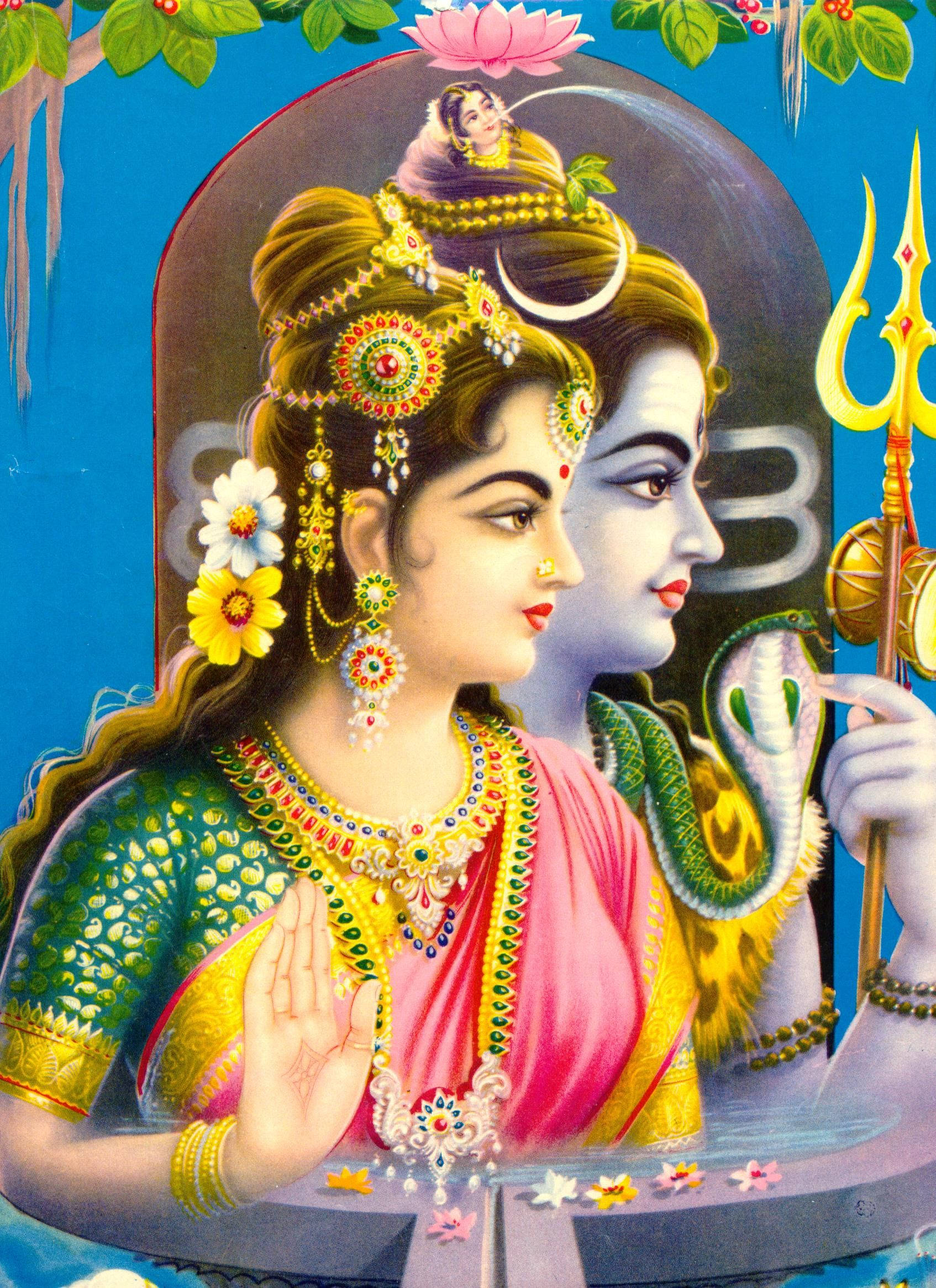 1700x2340 Download Colorful Side Angle Shiva Parvati Wallpaper, Phone