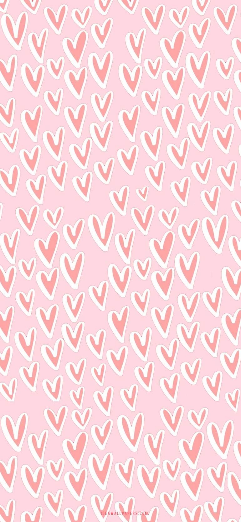 770x1670 Peach Hearts Valentine's day wallpaper Wallpaper, Phone