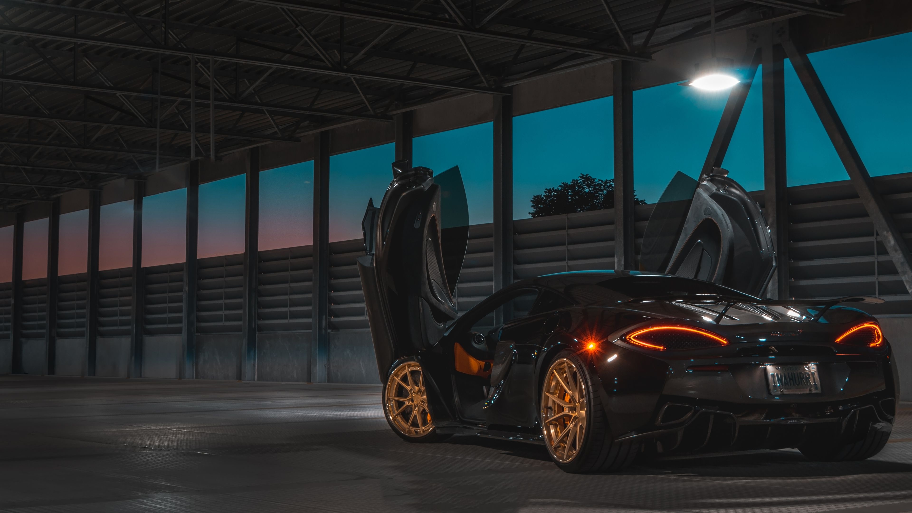 3840x2160 Wallpaper 4k Black Mclaren In The Night 4k Wallpaper, Desktop