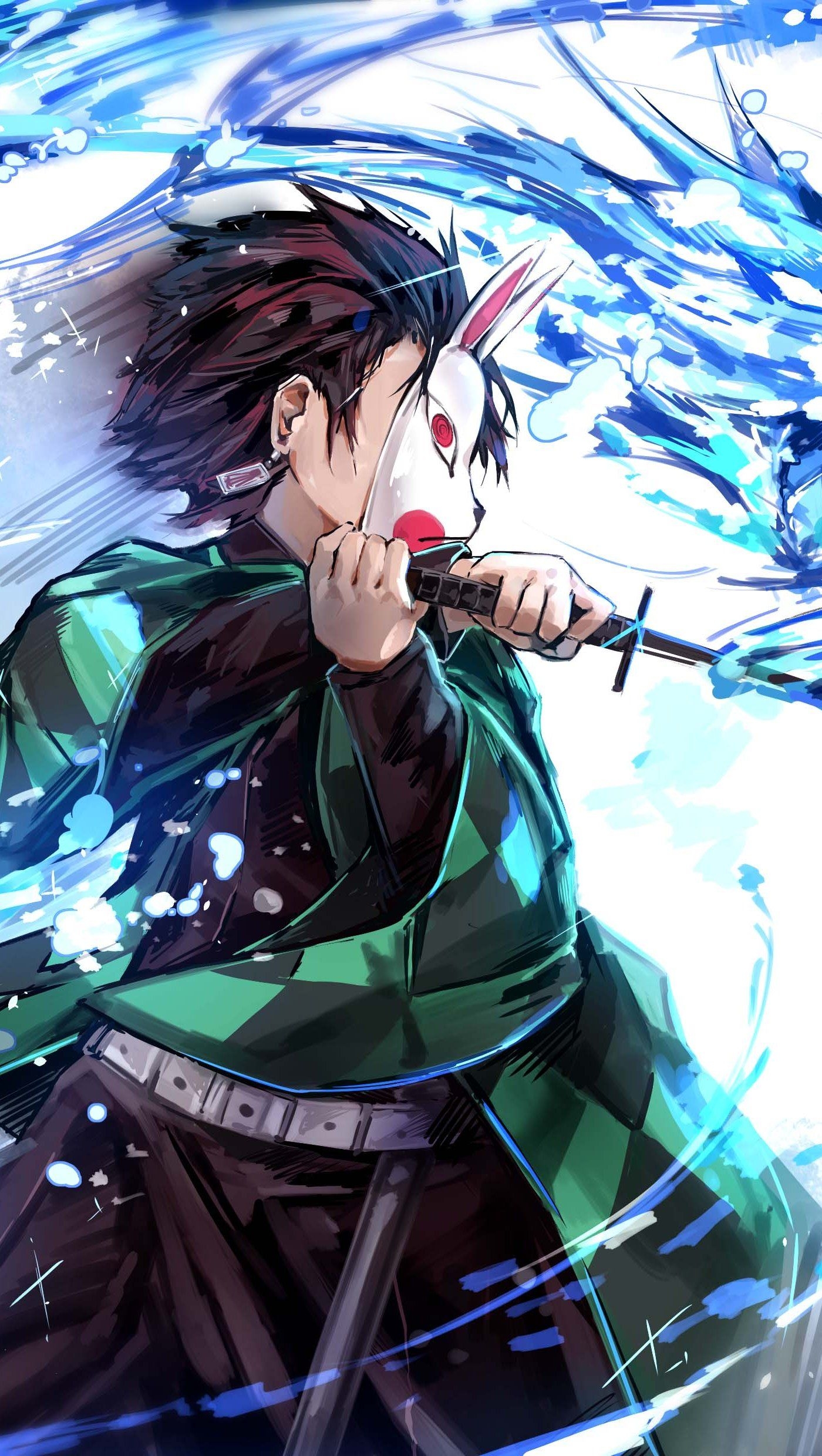 1400x2480 Tanjirou Kamado character from Demon Slayer Anime Wallpaper, Phone