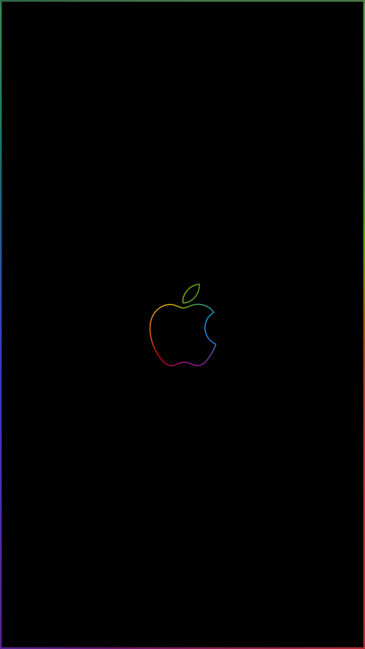 1250x2210 rainbow border & apple logo, Phone