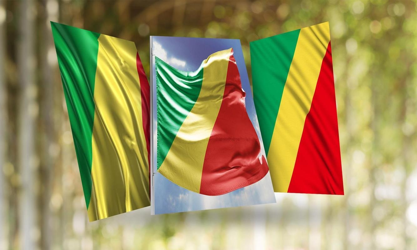 1340x800 Congo Republic Flag Wallpaper for Android, Desktop