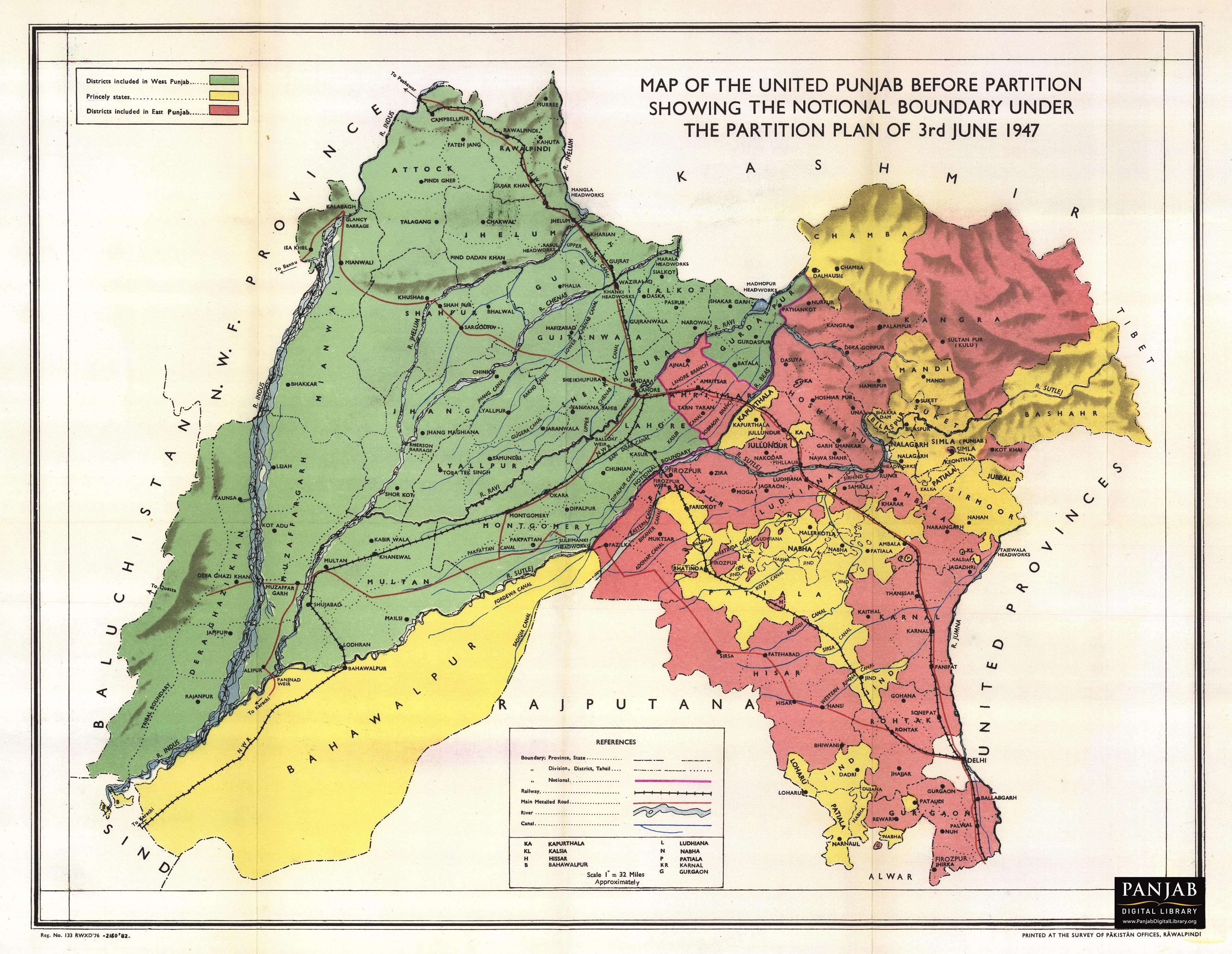 3600x2790 Partition Plan for Punjab Notional Boundary 3 June 1947. Punjab, History, Independence day history, Desktop