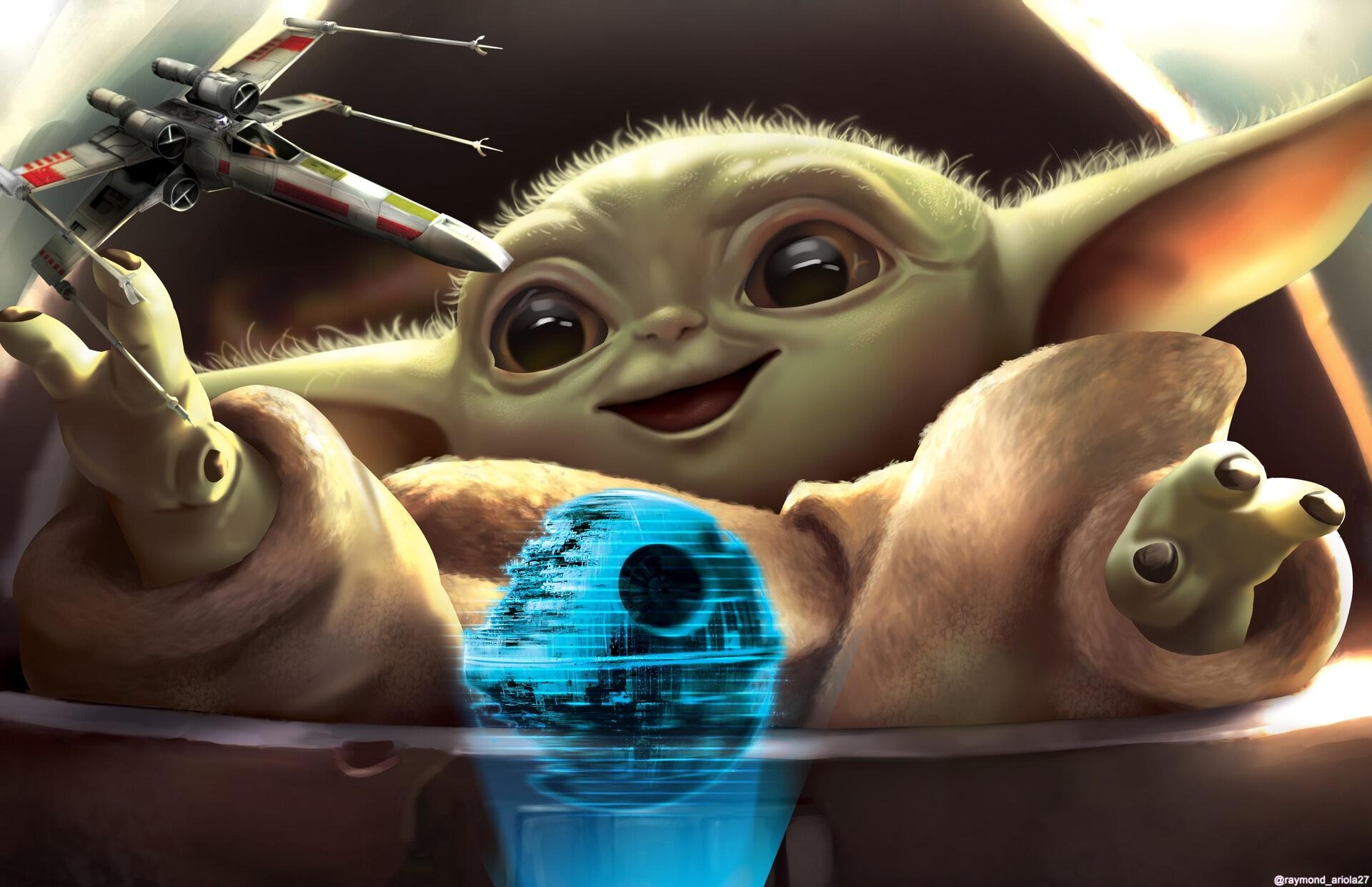 1920x1250 Wallpaper Of Baby Yoda, Death, Star Star Wars, X Wing Background, Desktop