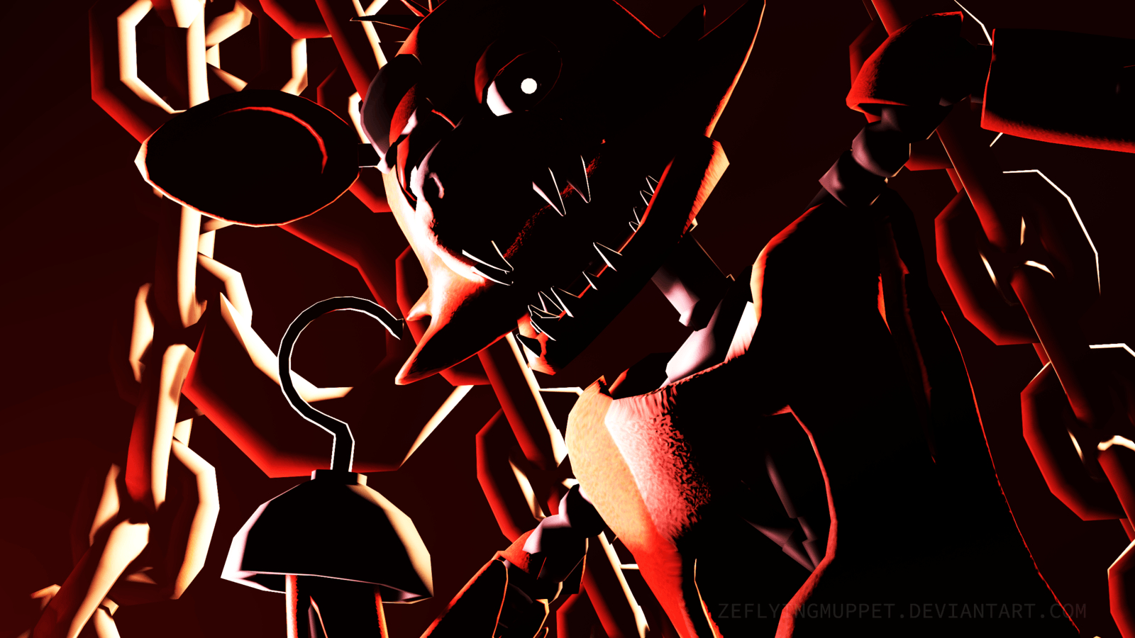 1600x900 FNAF SFM Nightmare Foxy. Wallpaper 1080p By NiksonYT, Desktop