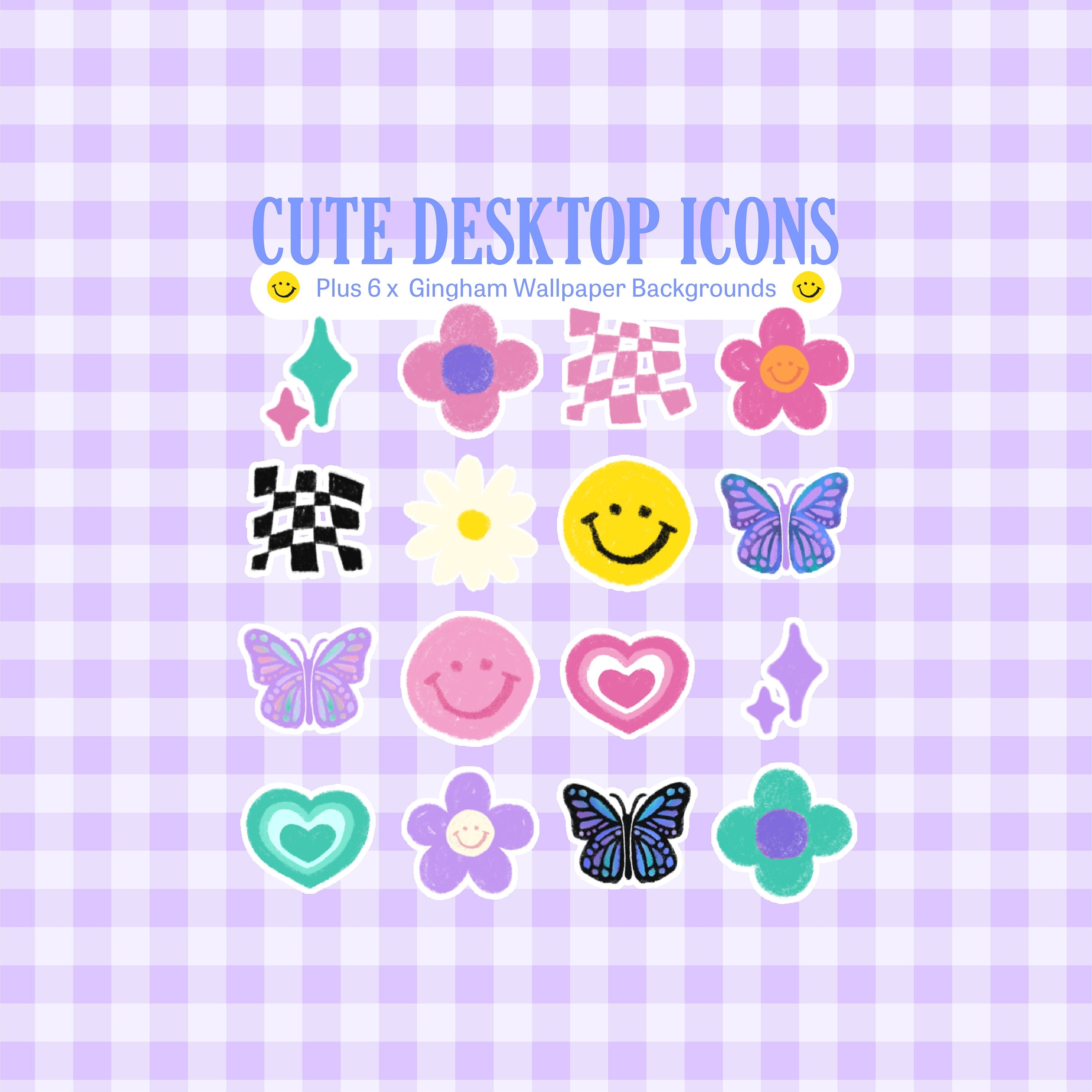 3000x3000 Cute Danish Pastel Y2k Desktop Icon Wallpaper Set Cute Mac, Desktop