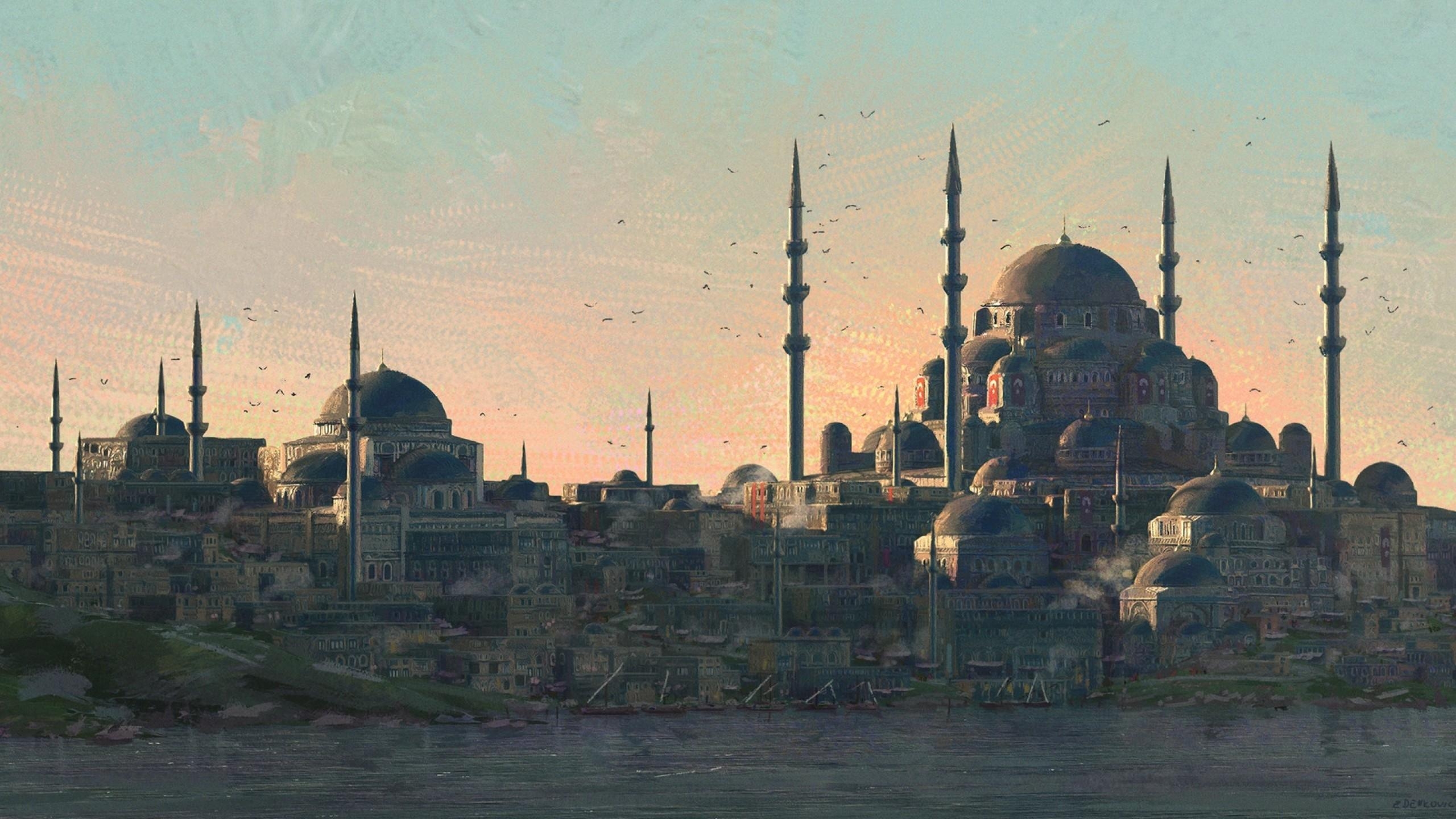 2560x1440 Download  Ottoman, Mosque, Concept Design Wallpaper, Desktop