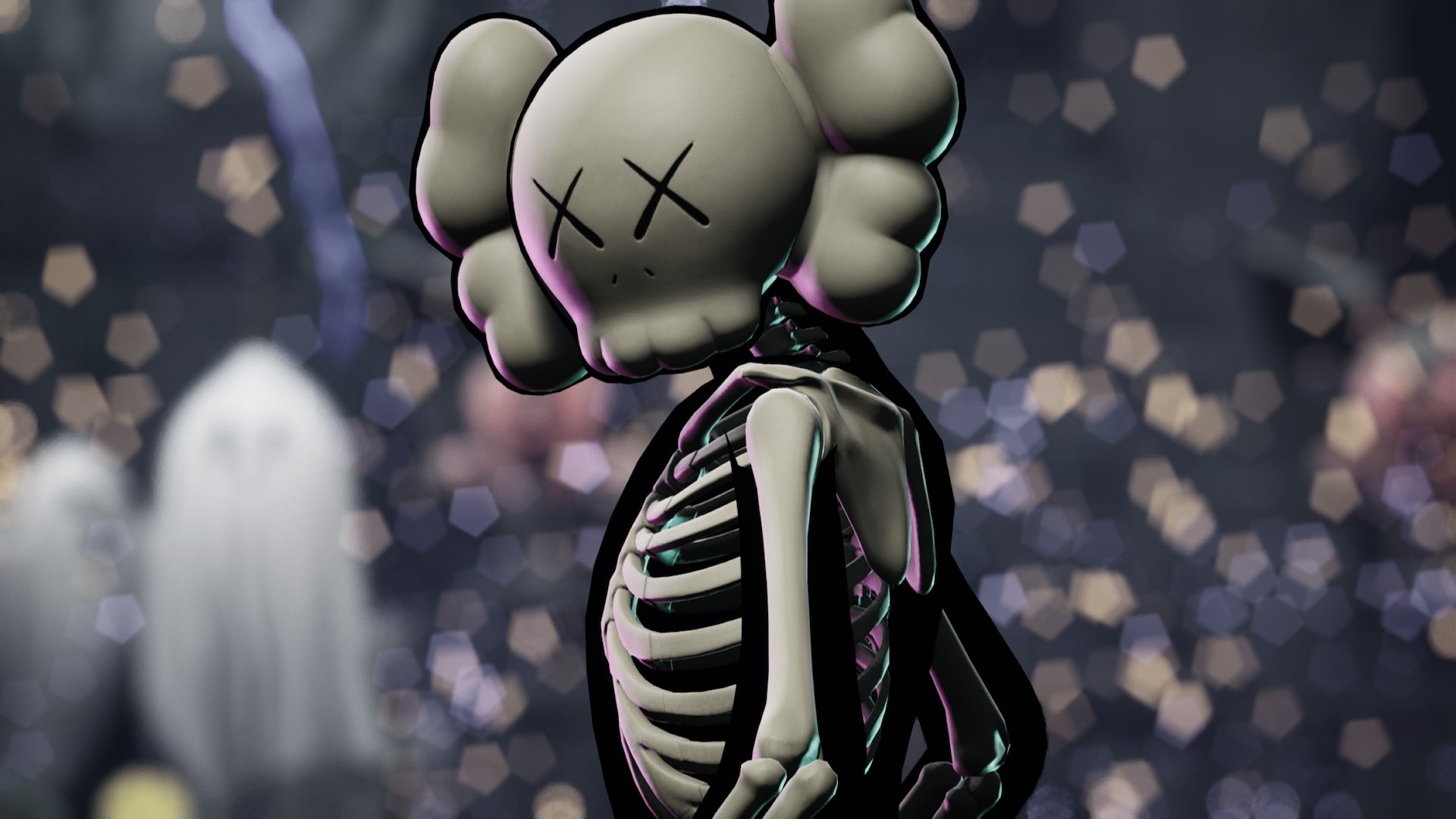 1920x1080 Kaws Skeleton Fortnite wallpaper, Desktop