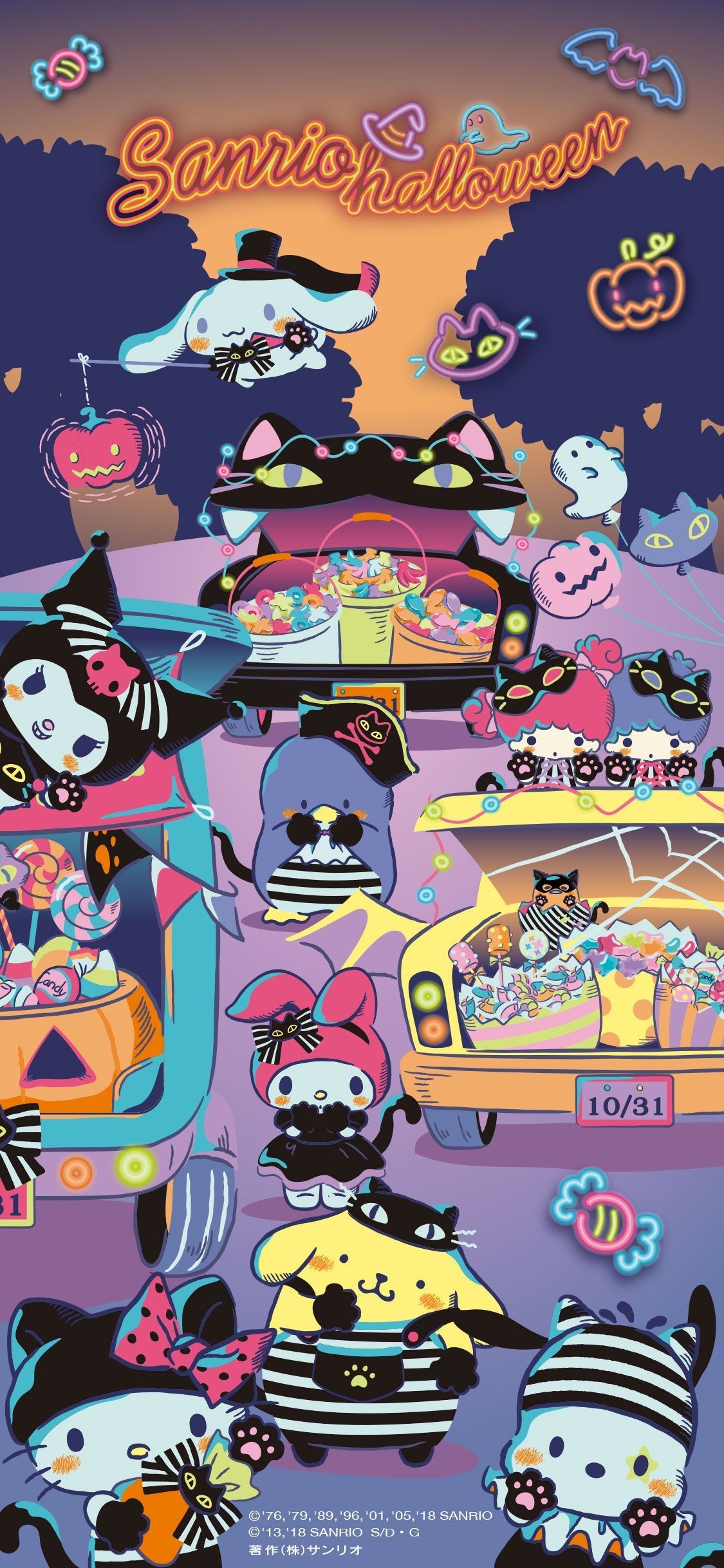 1130x2440 1125×2436】201810 Sanrio Halloween Special. Hello kitty halloween wallpaper, Hello kitty halloween, Halloween wallpaper, Phone