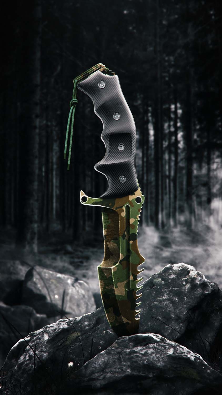 850x1500 Camouflage Army Knife iPhone Wallpaper HD, Phone