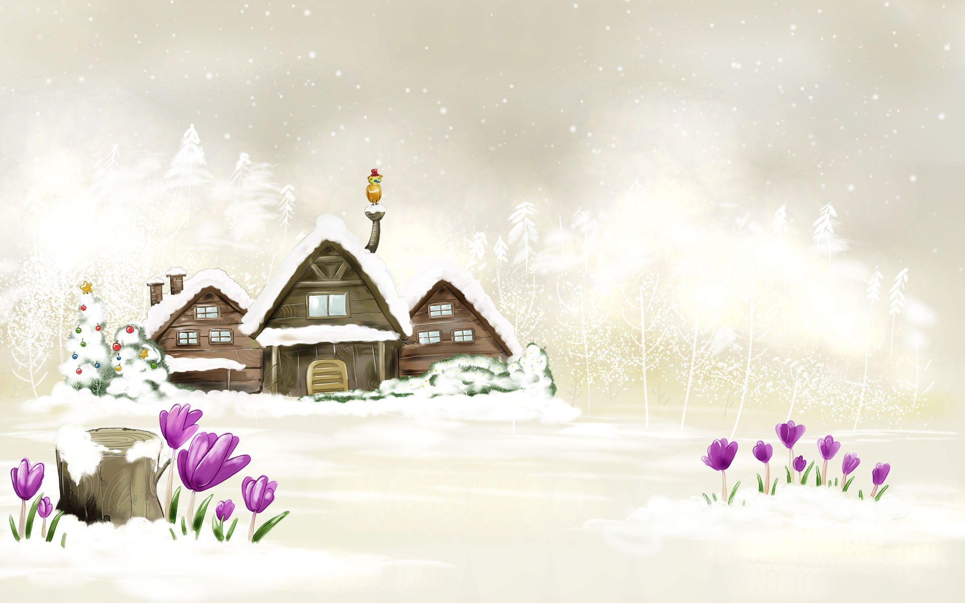 1920x1200 Wallpaper, cartoon, winter, Desktop