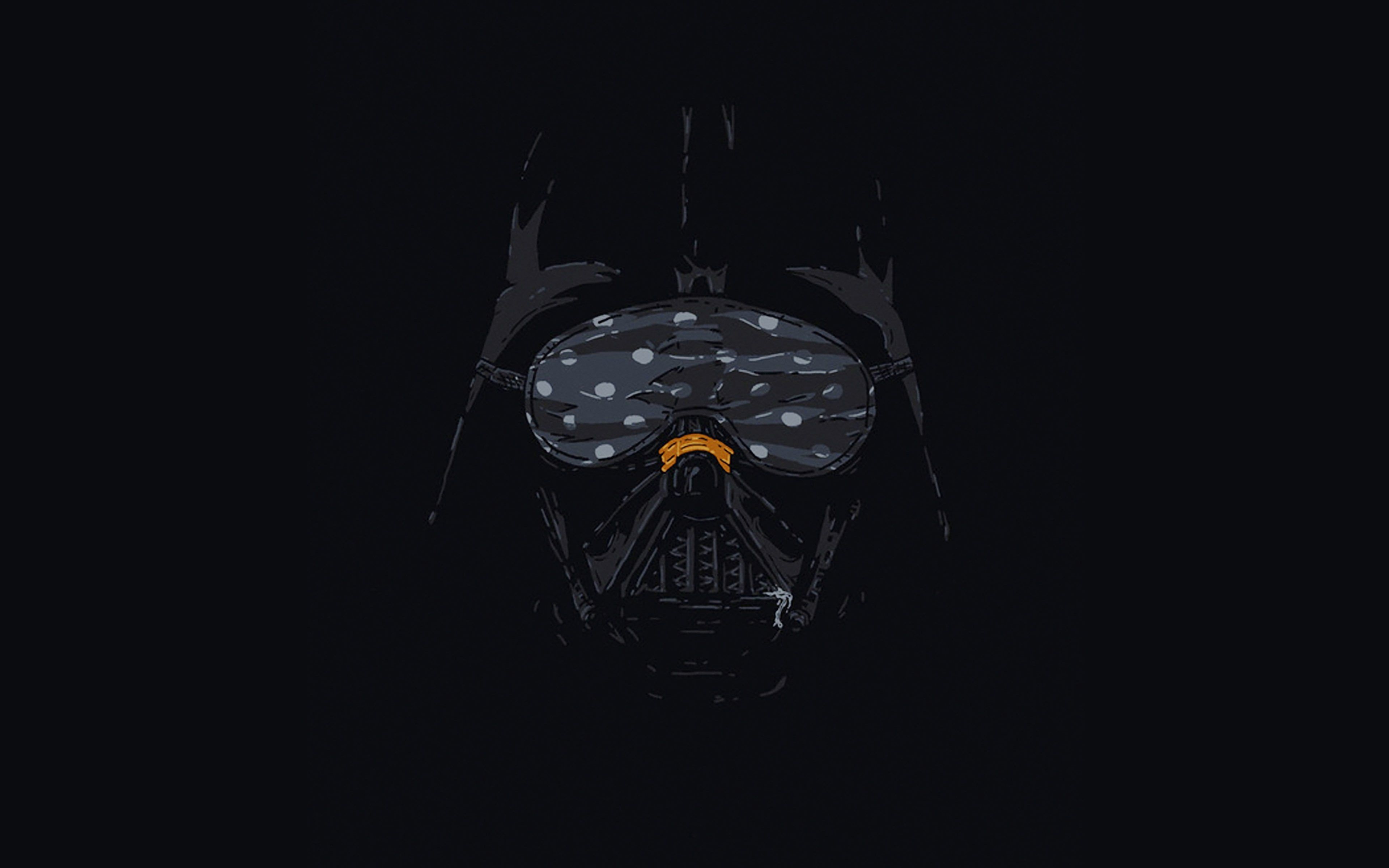 3840x2400 HD wallpaper: darth, vader, minimal, starwars, illust, copy space, black background. Darth vader wallpaper, HD desktop, Darth vader artwork, Desktop