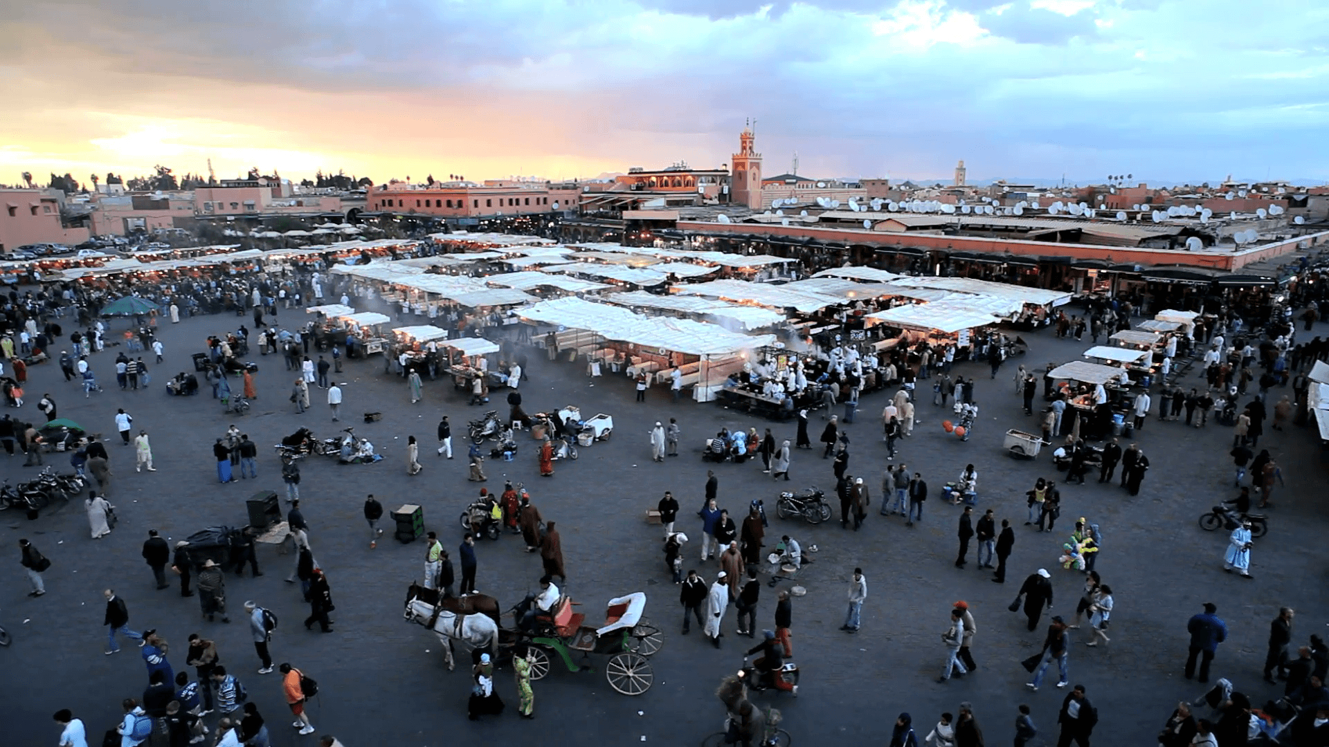 1920x1080 Elevated View Over Djemaa El Fna Night Market, Marrakech Marrakesh, Desktop