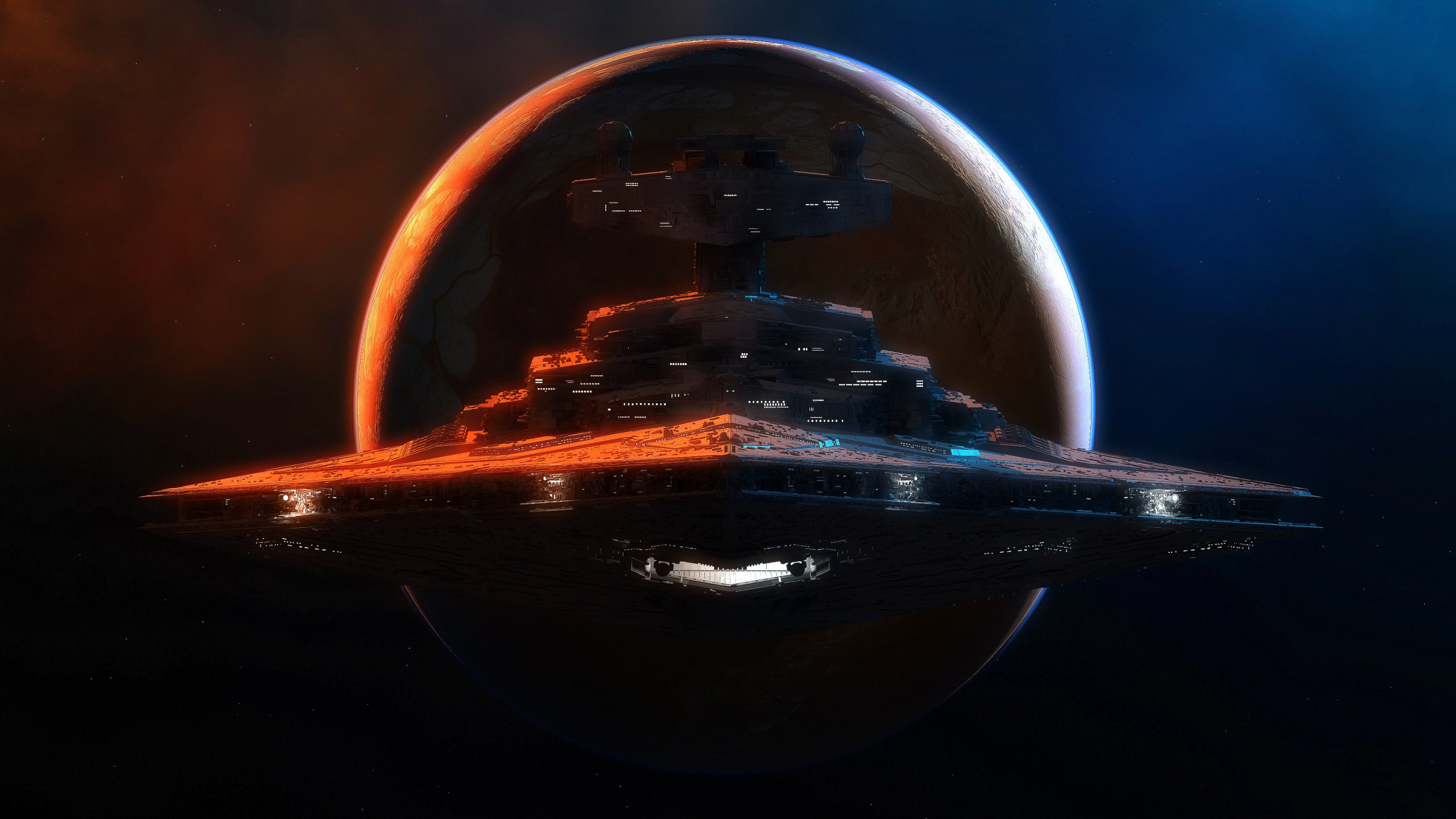 2560x1440 Download Star destroyer, star wars, video game, planet and spacecraft wallpaper, 2560x Dual Wide, Widescreen 16: Widescreen, Desktop