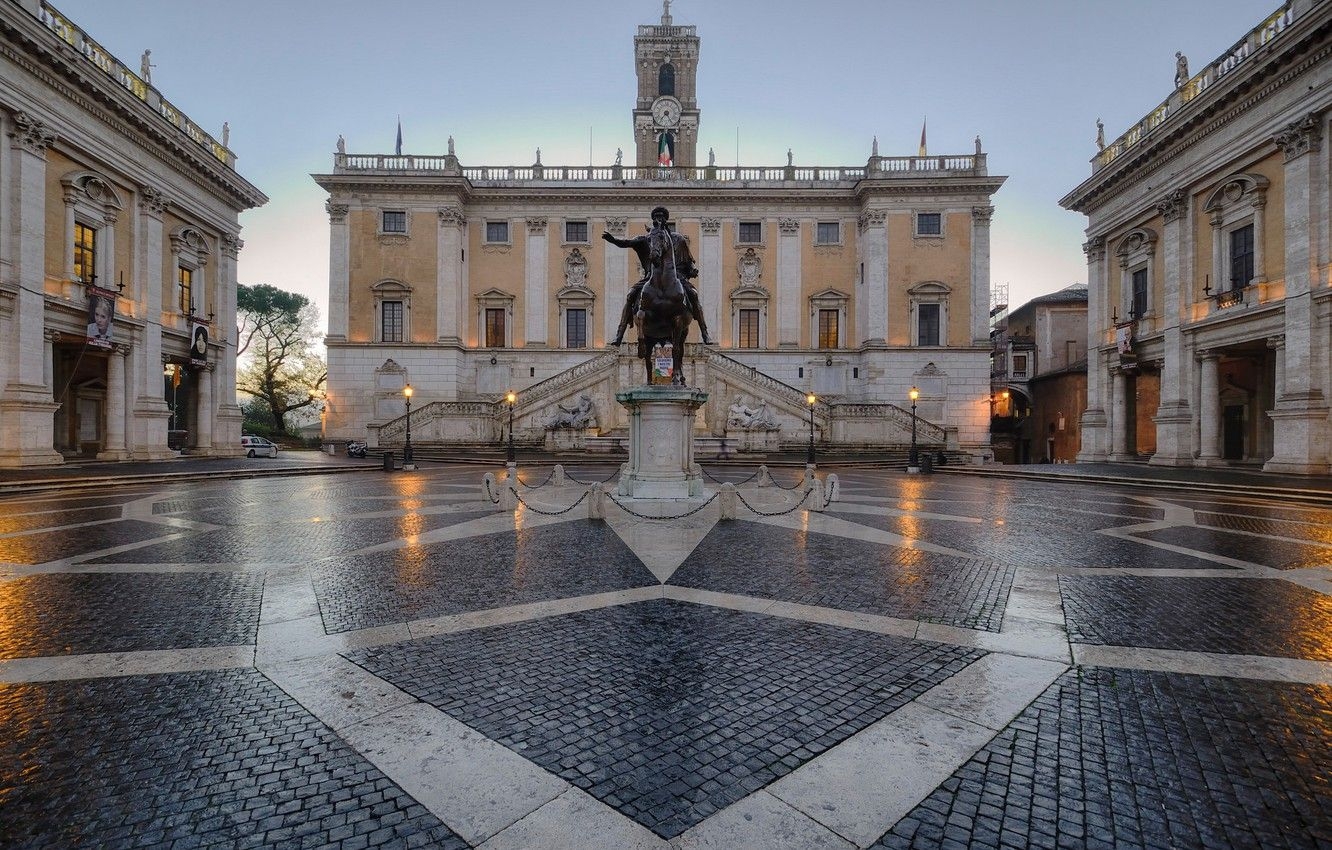 1340x850 Wallpaper area, Rome, Italy, statue, Capitol, the Emperor, Capitol hill, Marcus Aurelius image for desktop, section город, Desktop