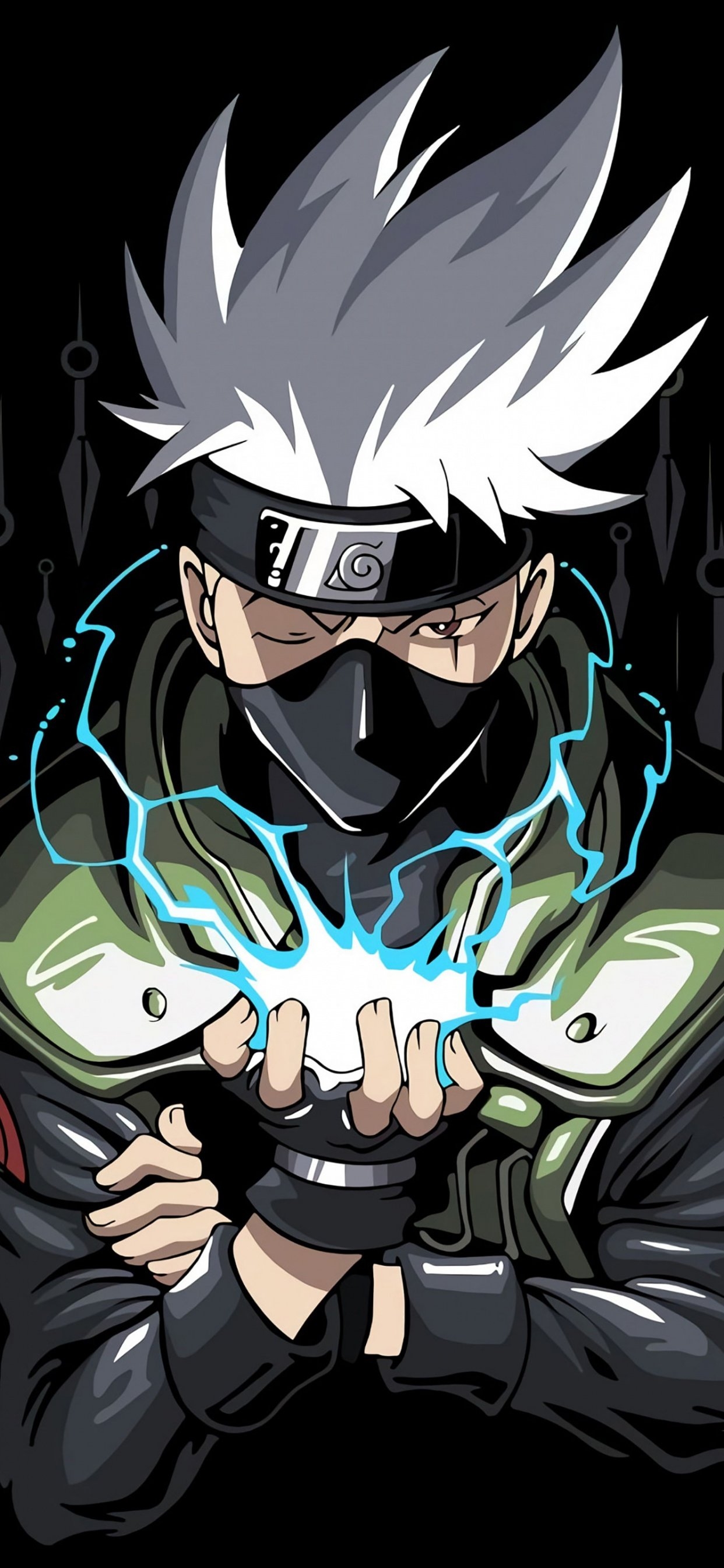 1250x2690 Kakashi Hatake Wallpaper 4K, Naruto, AMOLED, Black Dark, Phone