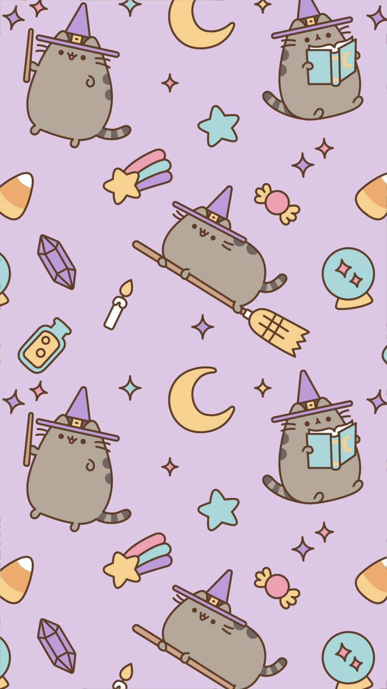 1250x2210 iphone wallpaper pusheen the cat halloween october autumn, Phone