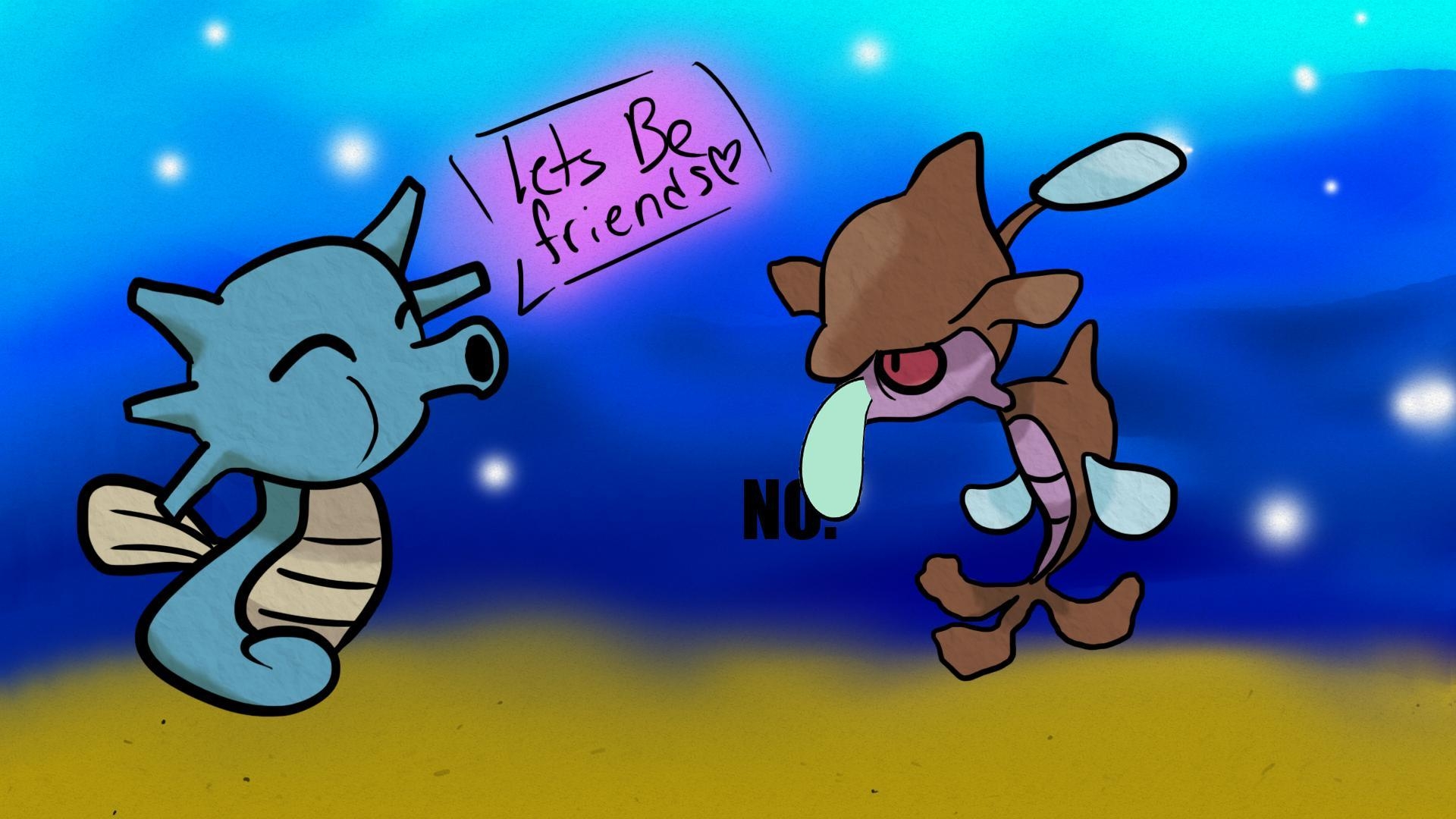 1920x1080 How I imagine seahorse pokemon will interact (OC), Desktop