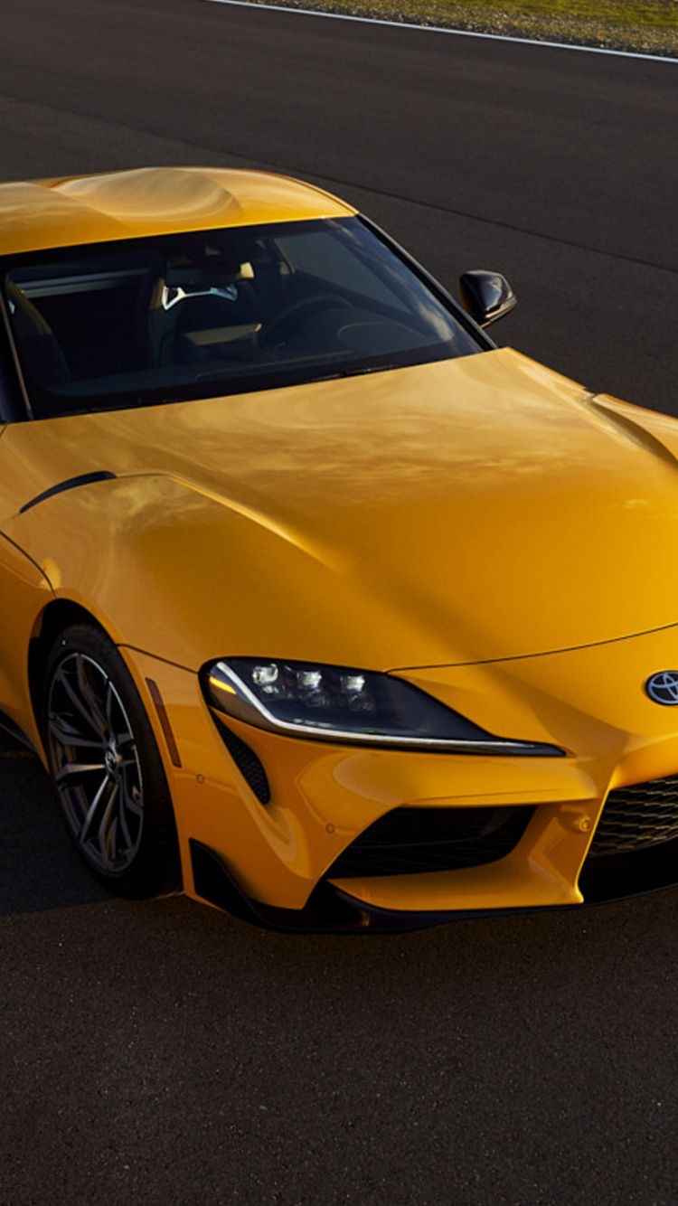 750x1340 Download 2021 Toyota GR Supra, yellow car wallpaper, 750x iphone iPhone 8, Phone