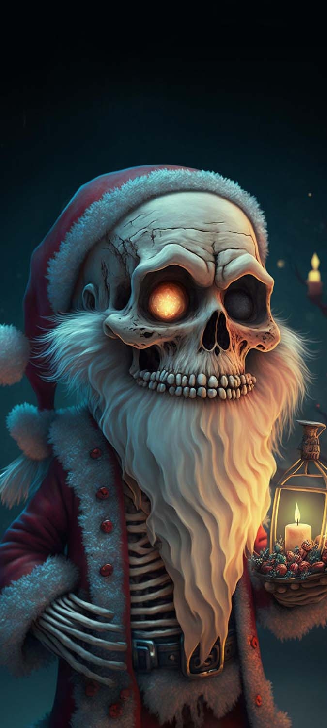 680x1500 Santa Claus Skeleton iPhone Wallpaper HD, Phone